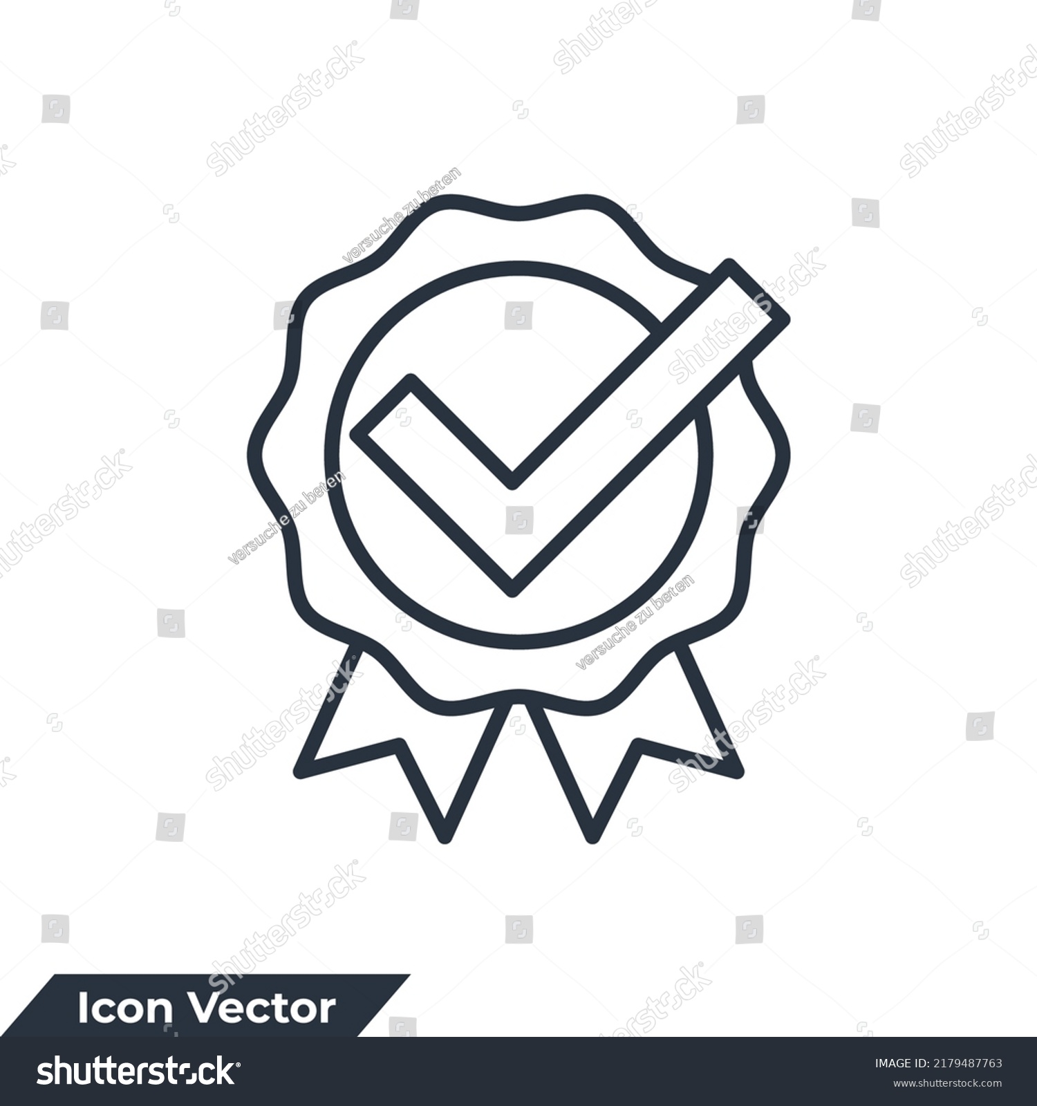 Approve Icon Logo Vector Illustration Certificate Stock Vector (Royalty ...