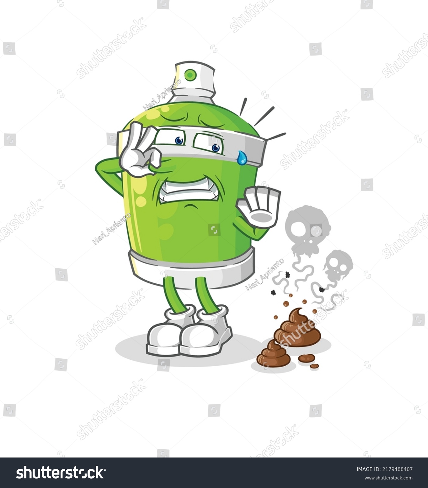 Spray Paint Stinky Waste Illustration Character Stock Vector (Royalty ...