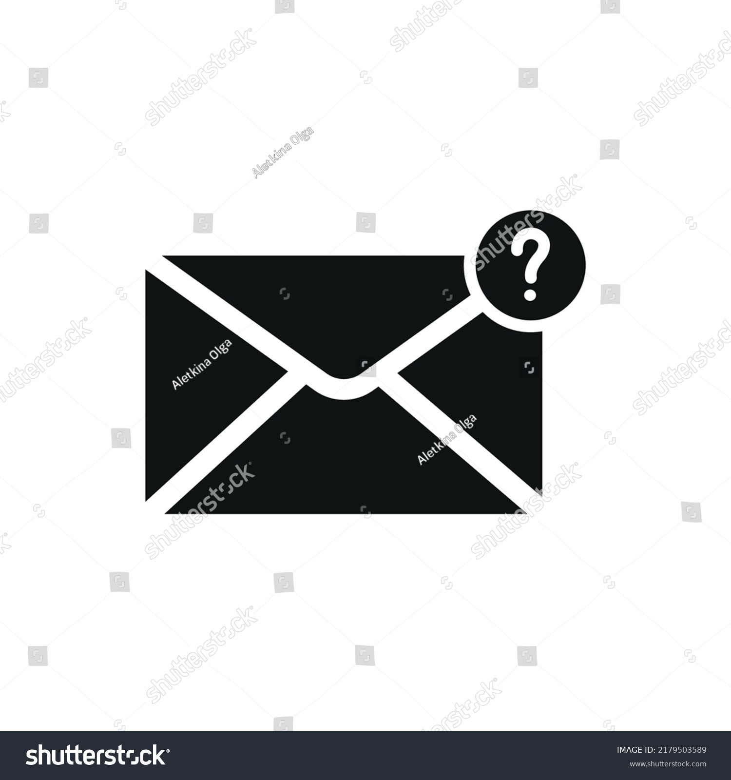 Envelope Question Mark Icon Isolated On Stock Vector (Royalty Free ...