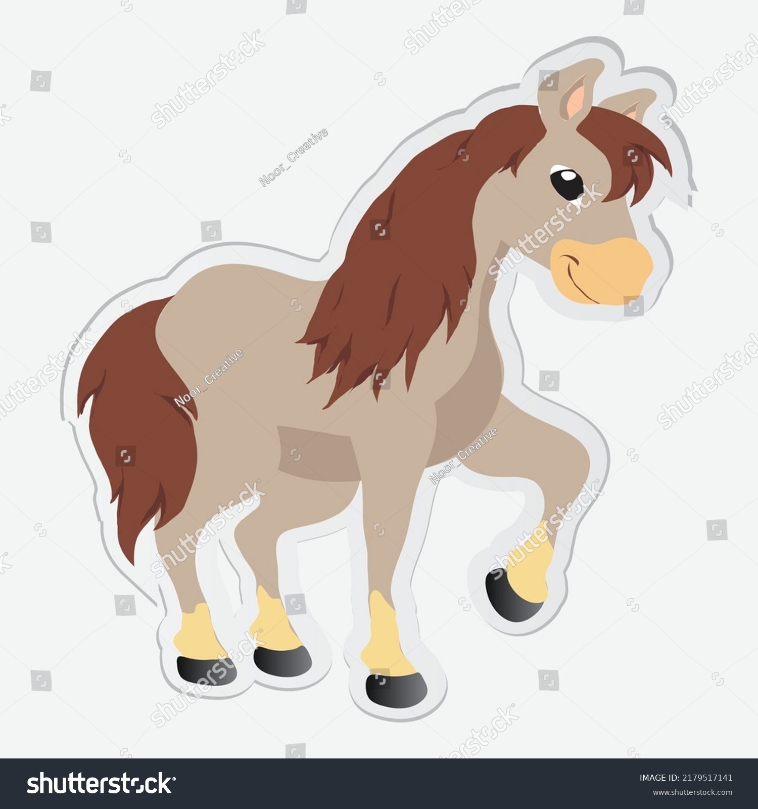 Horse Cute Baby Cartoon Vector Stock Vector (Royalty Free) 2179517141 ...