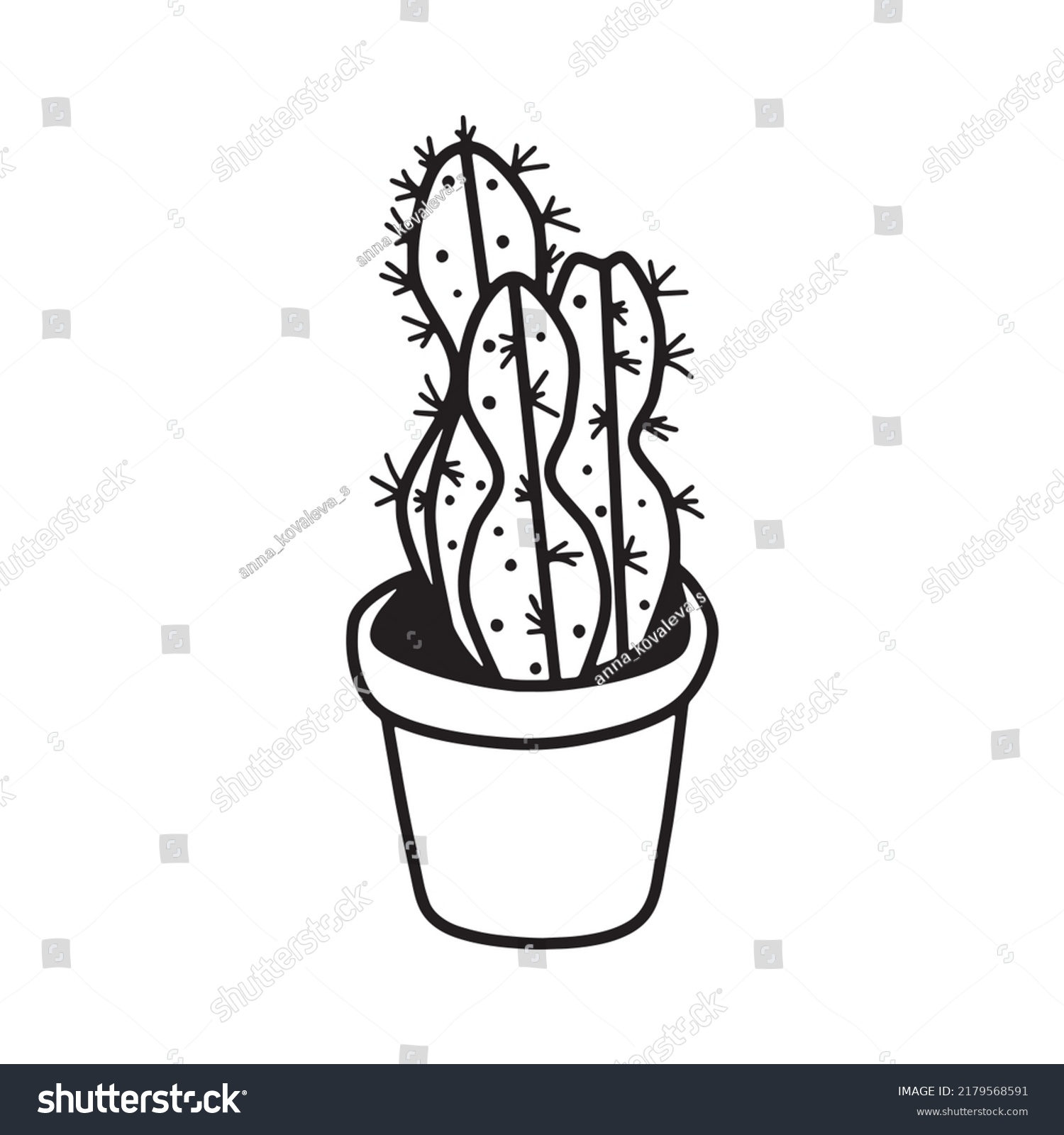 Little Cactus Clipart Cute Mini Cactus Stock Vector (Royalty Free ...