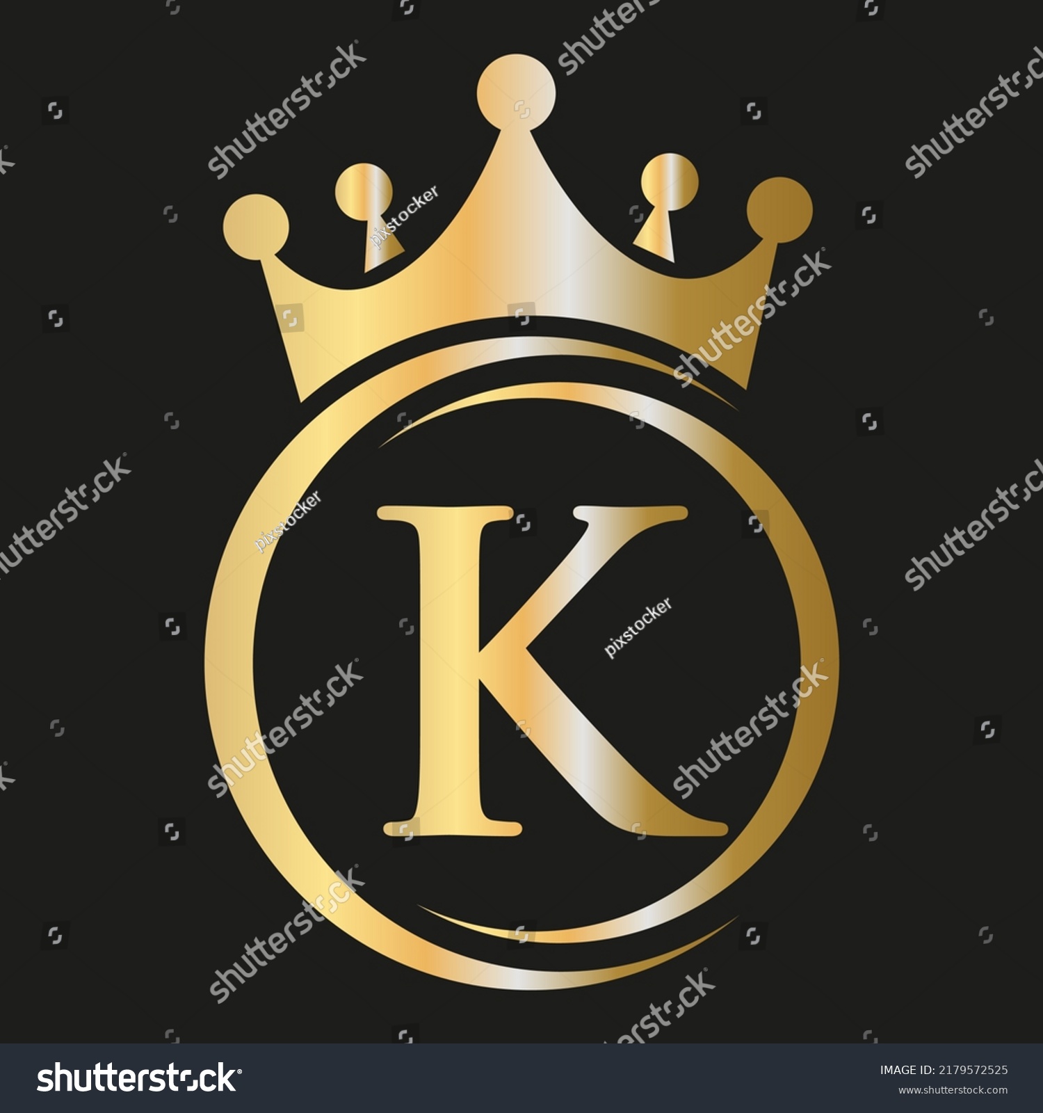 Letter K Crown Logo Royal Crown Stock Vector (Royalty Free) 2179572525 ...