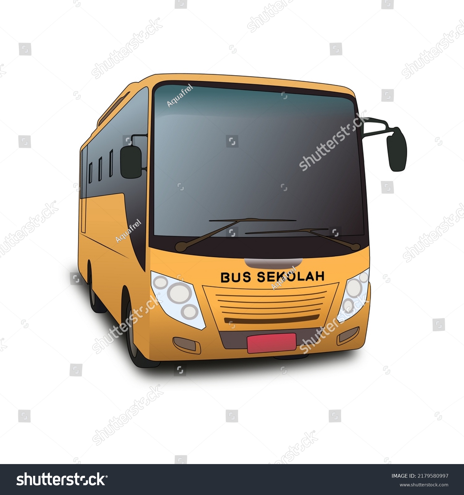 Yellow Indonesian School Transport Bus Illustration Stock Vector ...