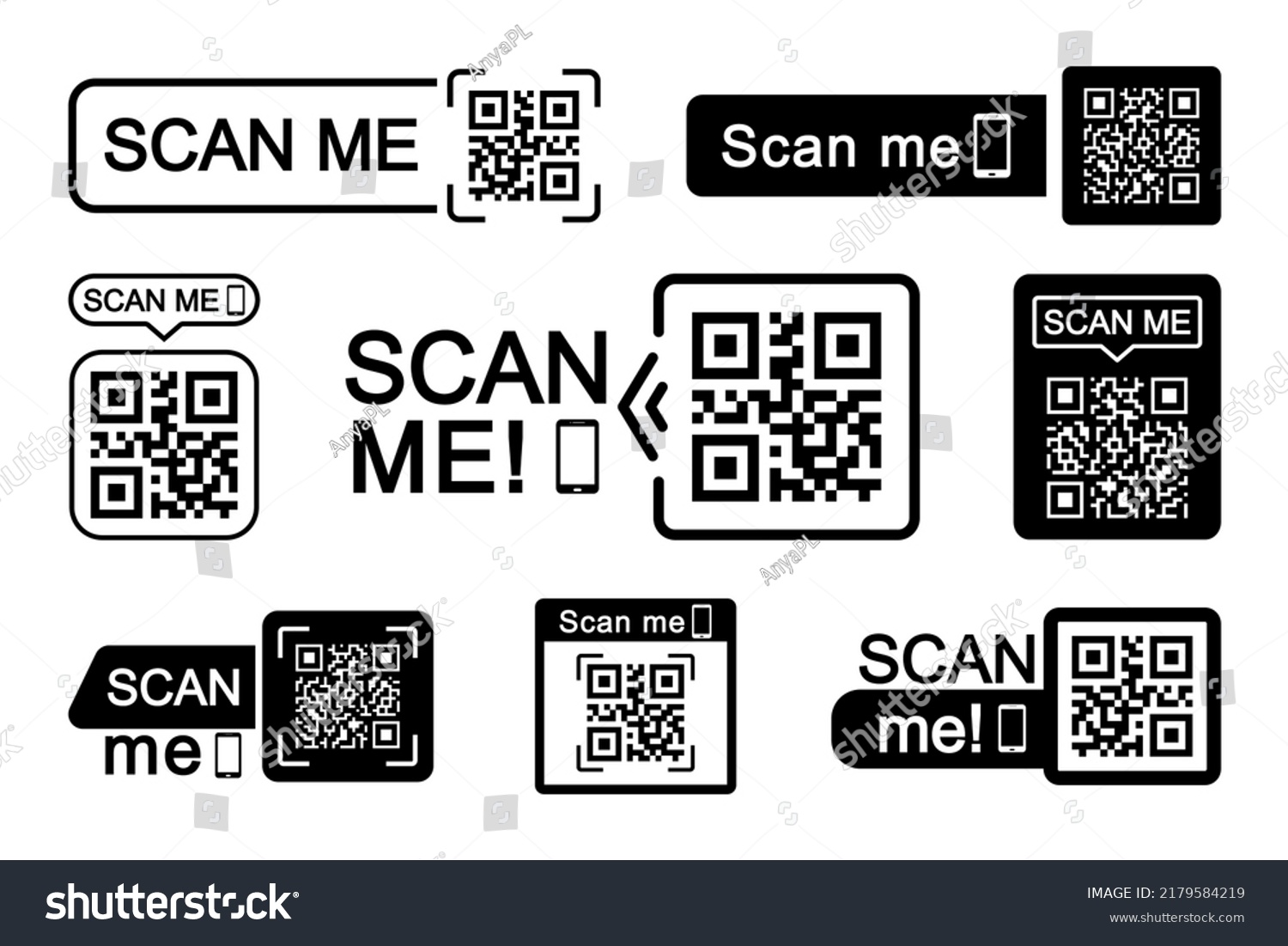 Qr Code Scan Icon Set Scan Stock Vector (Royalty Free) 2179584219 ...