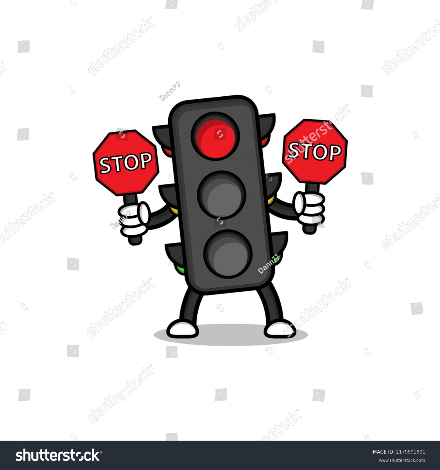 Illustration Traffic Light Cartoon Character Traffic Stock Vector ...