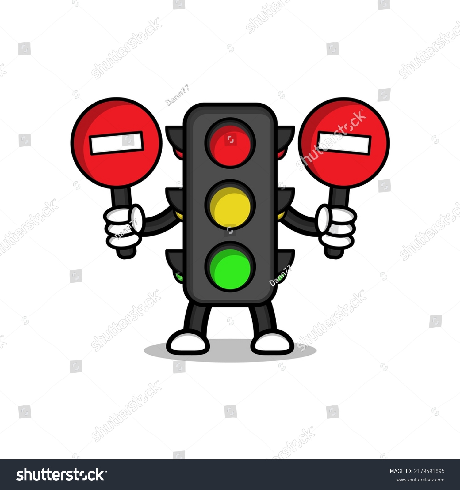 Illustration Traffic Light Cartoon Character Traffic Stock Vector ...