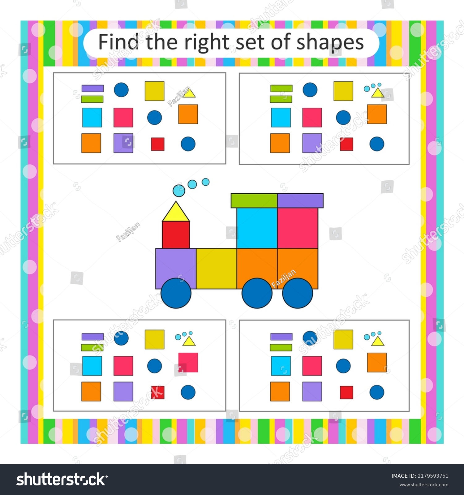 Logic Puzzle Children Find Correct Set Stock Vector (Royalty Free ...