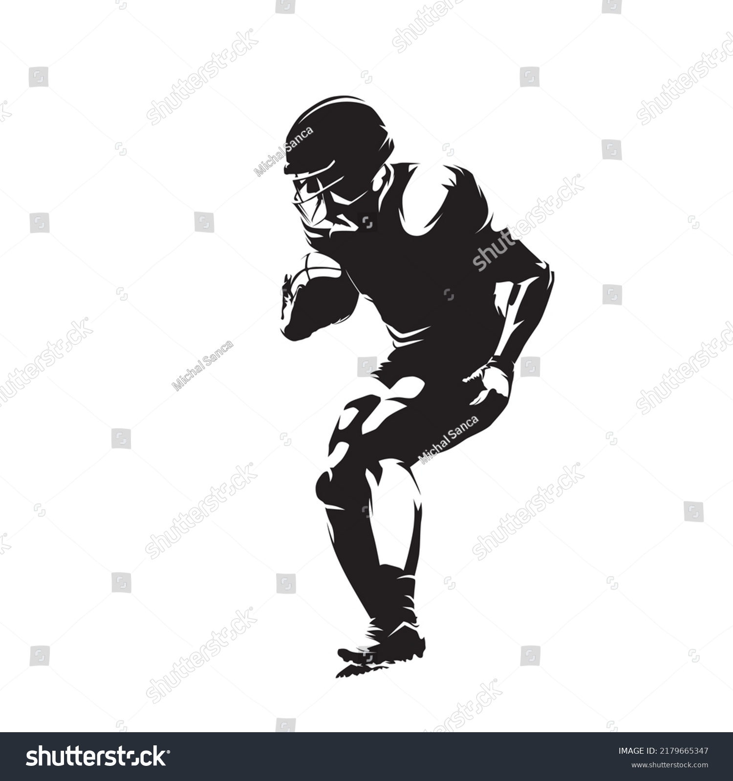 Football Player Abstract Isolated Vector Silhouette Stock Vector ...