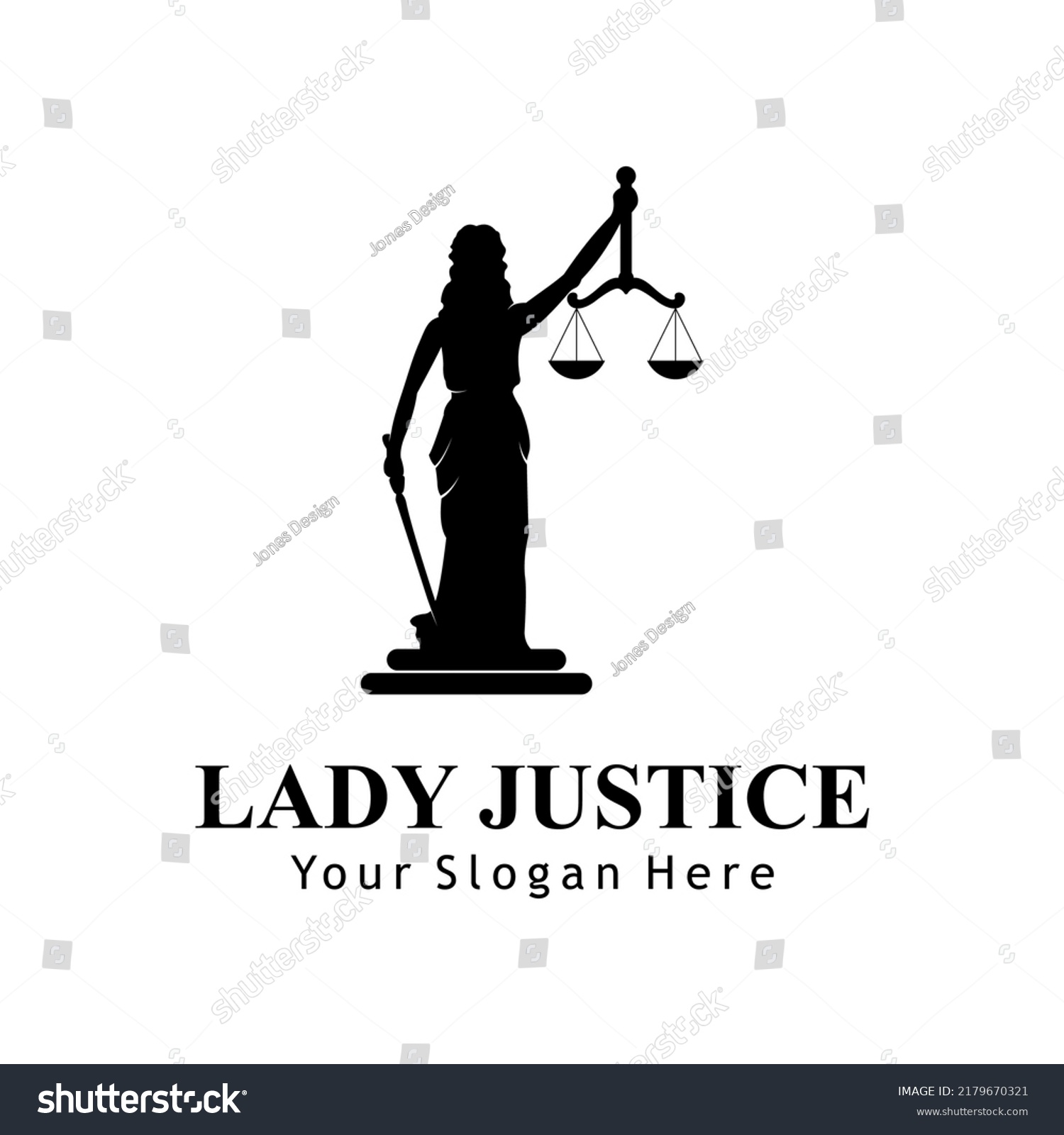 Woman Logo Justice Silhouette Abstract Vector Stock Vector (Royalty ...