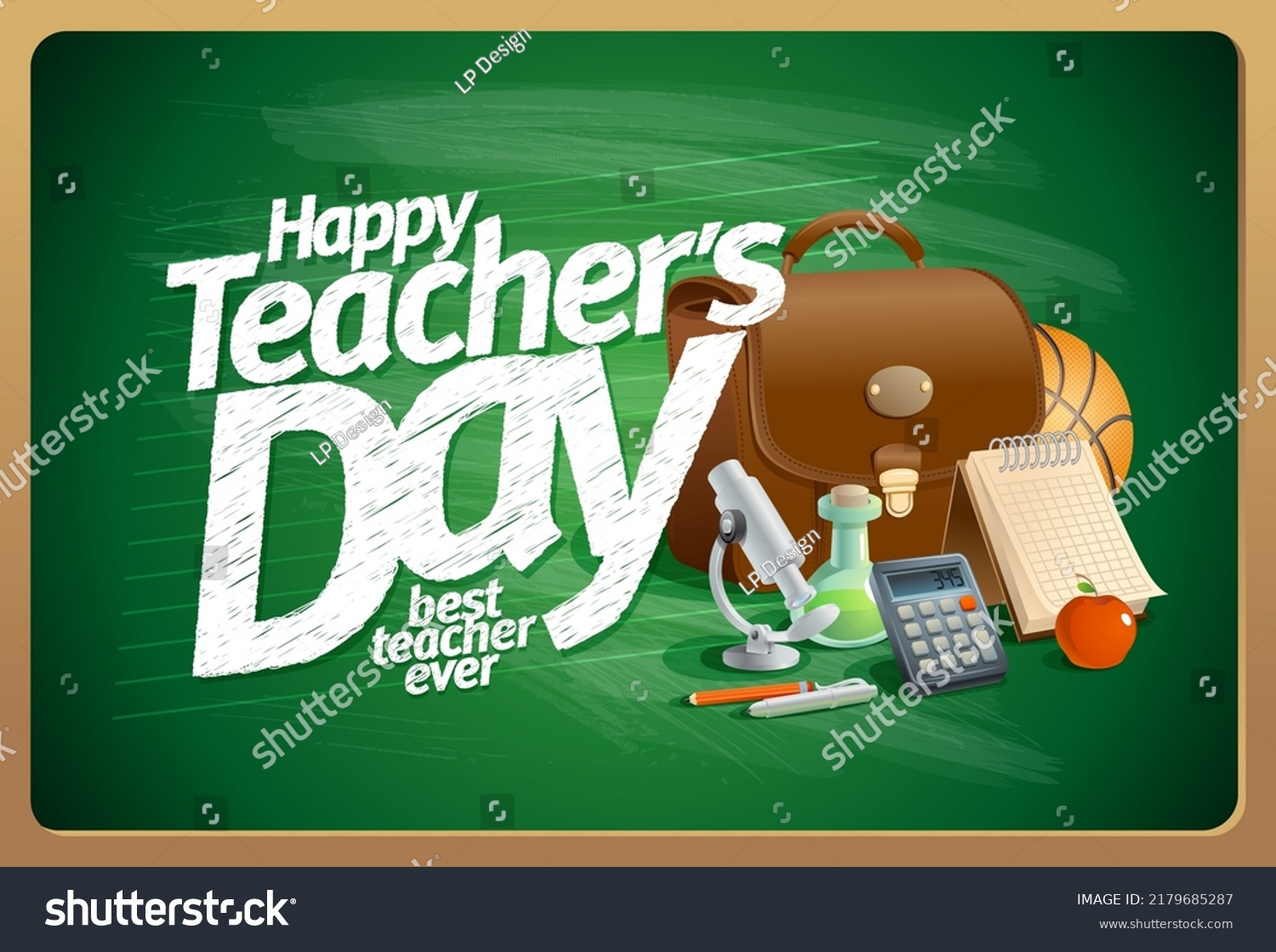 Happy Teachers Day Card Design Best Stock Vector (Royalty Free ...