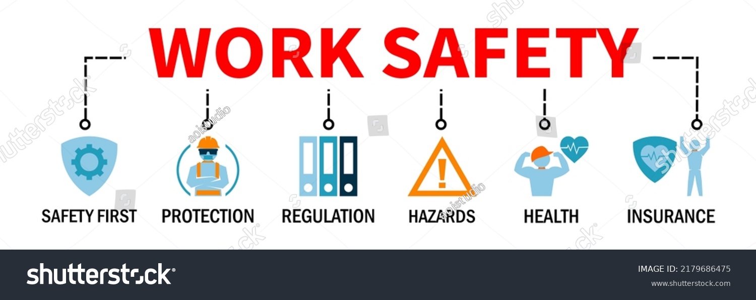 Work Safety Banner Web Concept Protections Stock Vector (Royalty Free ...