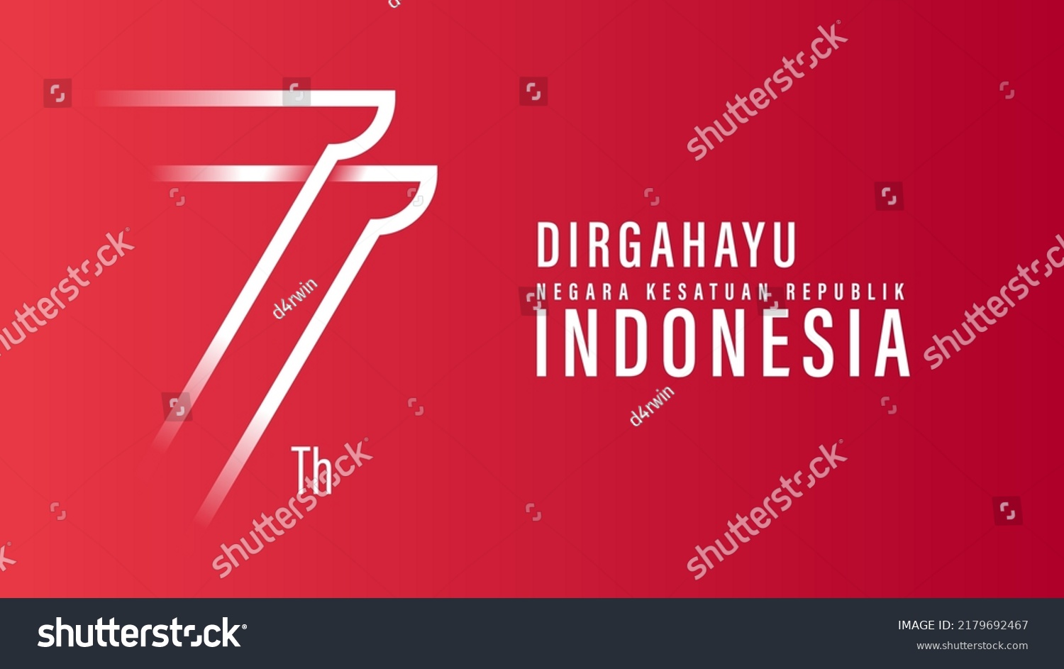 Translation Happy Independence Day Indonesia Vector Stock Vector ...