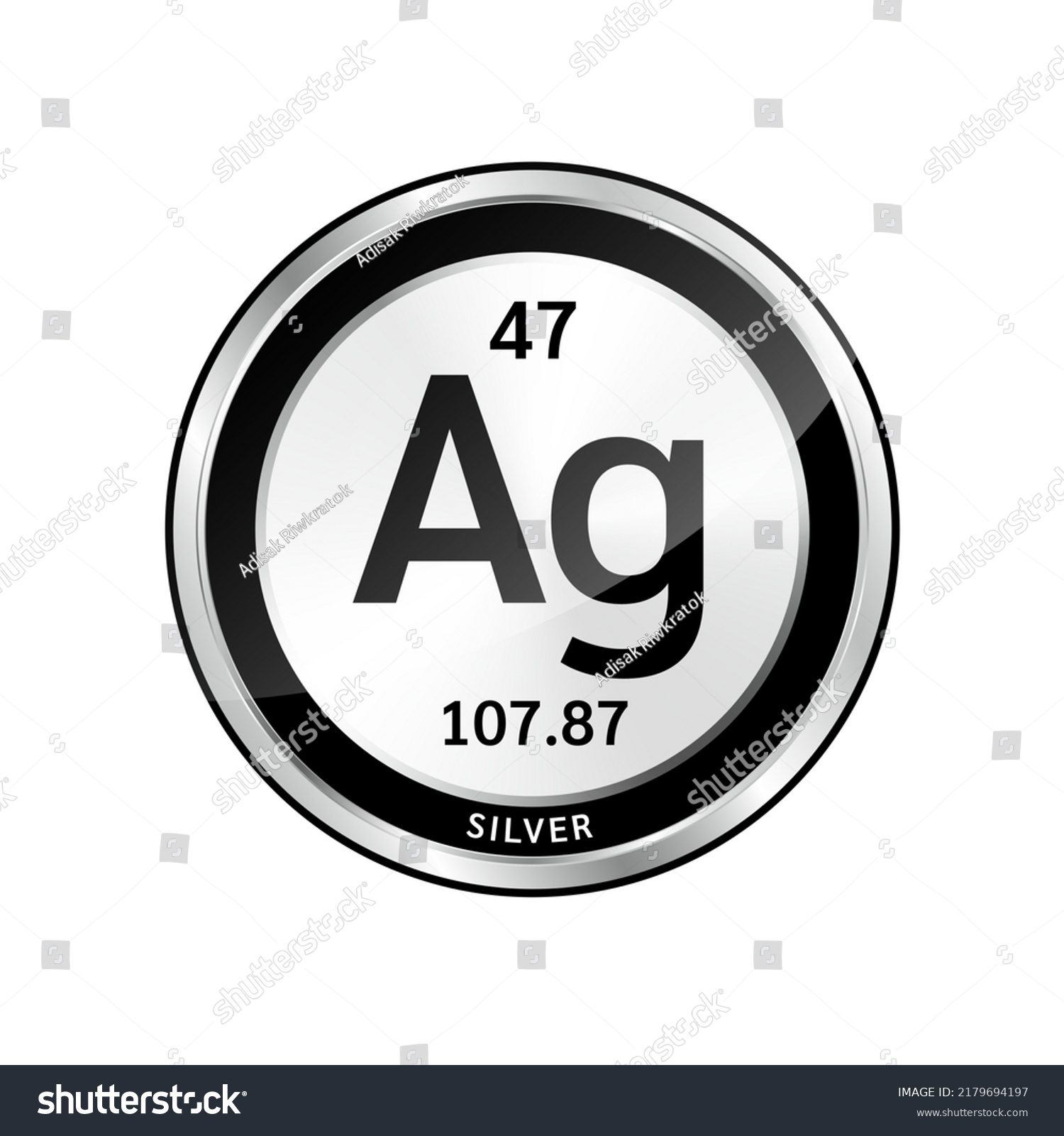 Silver Symbol Icon Chemical Formulas Atomic Stock Vector (Royalty Free