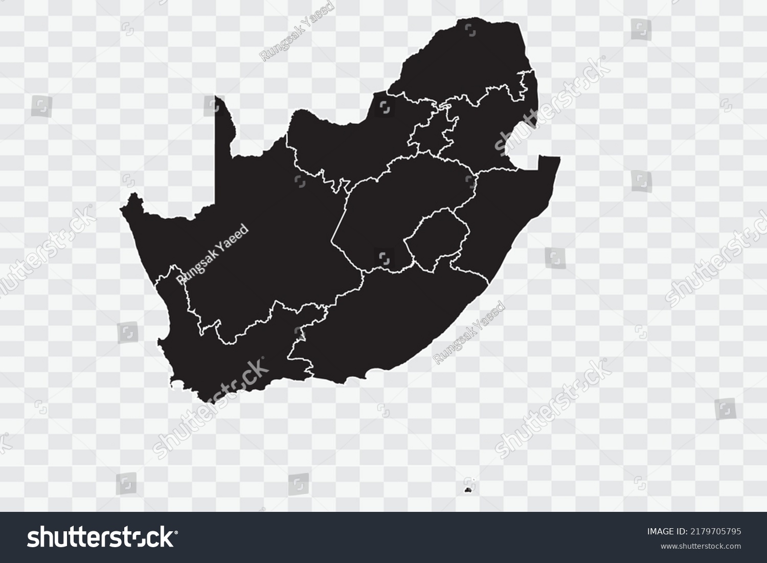 South Africa Map Black Color On Stock Vector (Royalty Free) 2179705795 ...