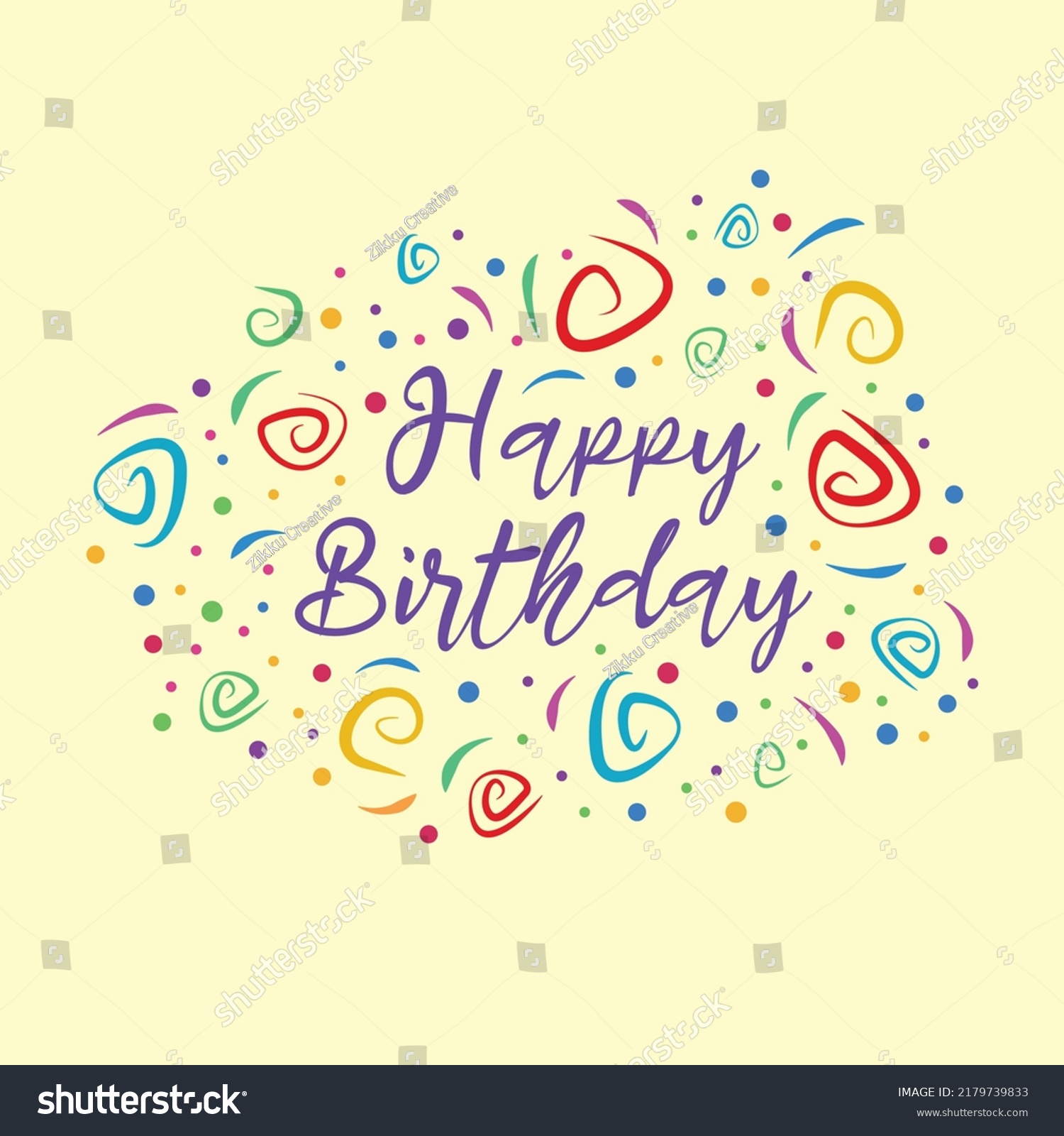 Colorful Happy Birthday Lettering Concept Stock Vector (Royalty Free ...