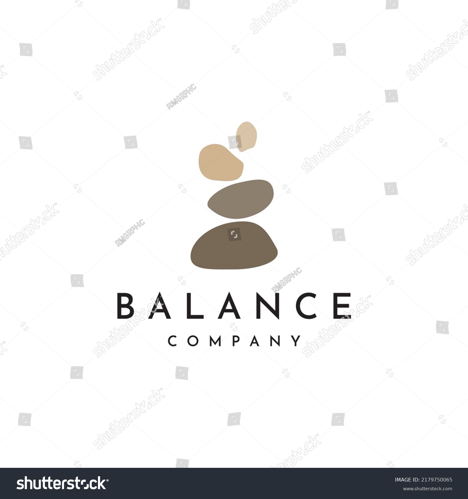 Logo Minimalist Zen Stones Balancing Stones Stock Vector (Royalty Free ...