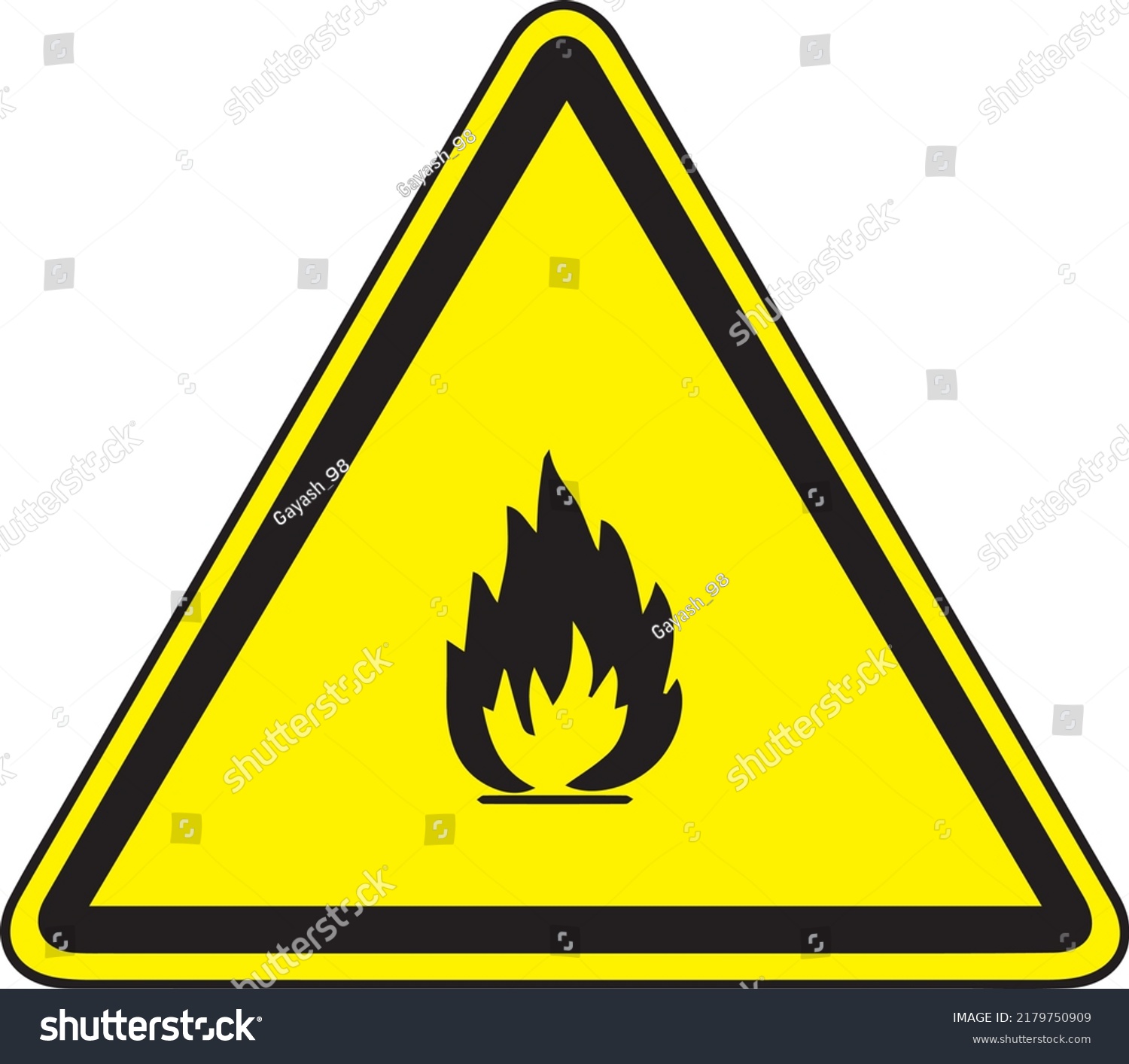 Most Obvious Symbol Flammable Illustrated Picture Stock Vector (Royalty ...