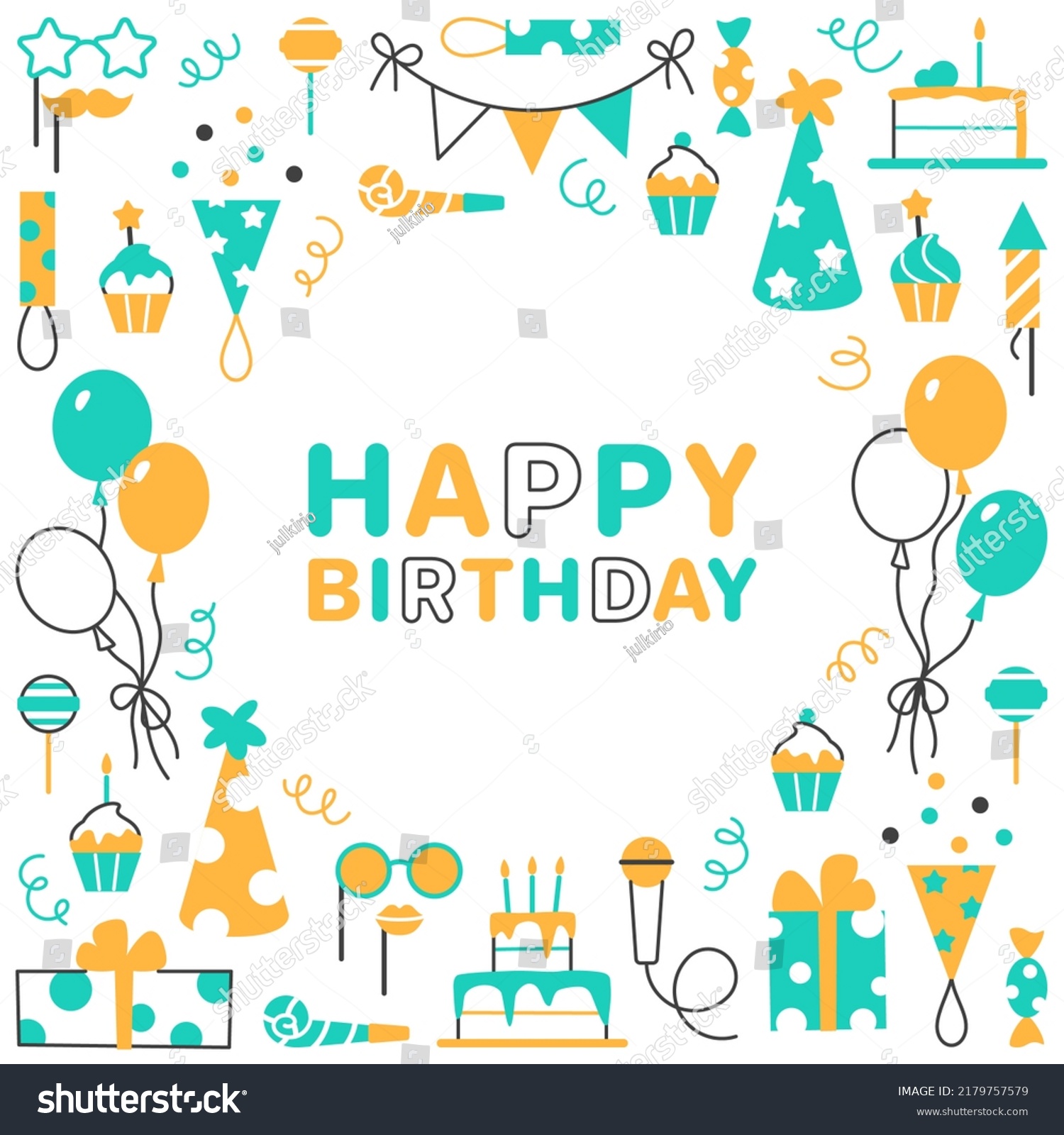 Happy Birthday Background Greeting Card Invitation Stock Illustration ...