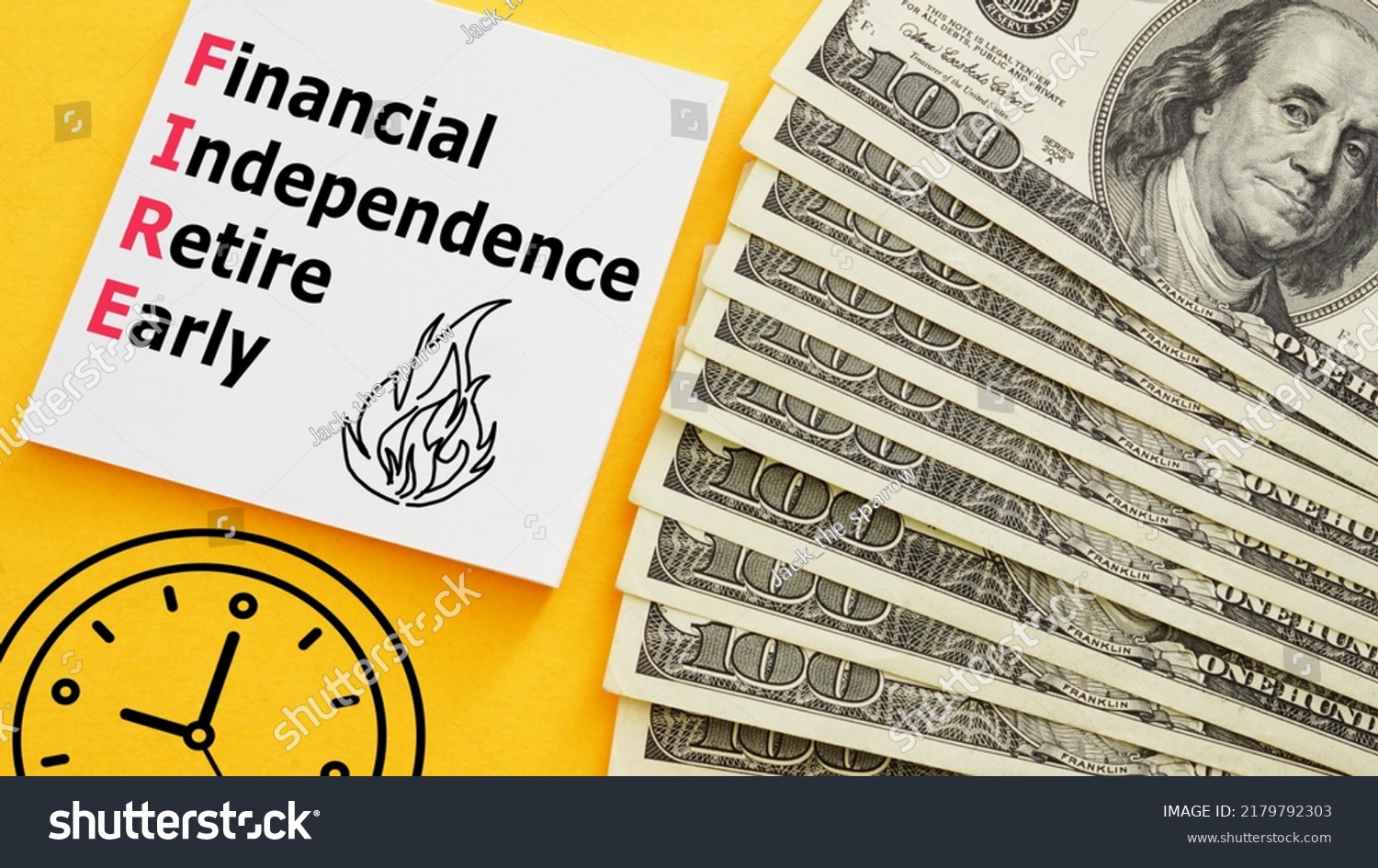 Financial Independence Retire Early Fire Shown Stock Photo 2179792303 ...