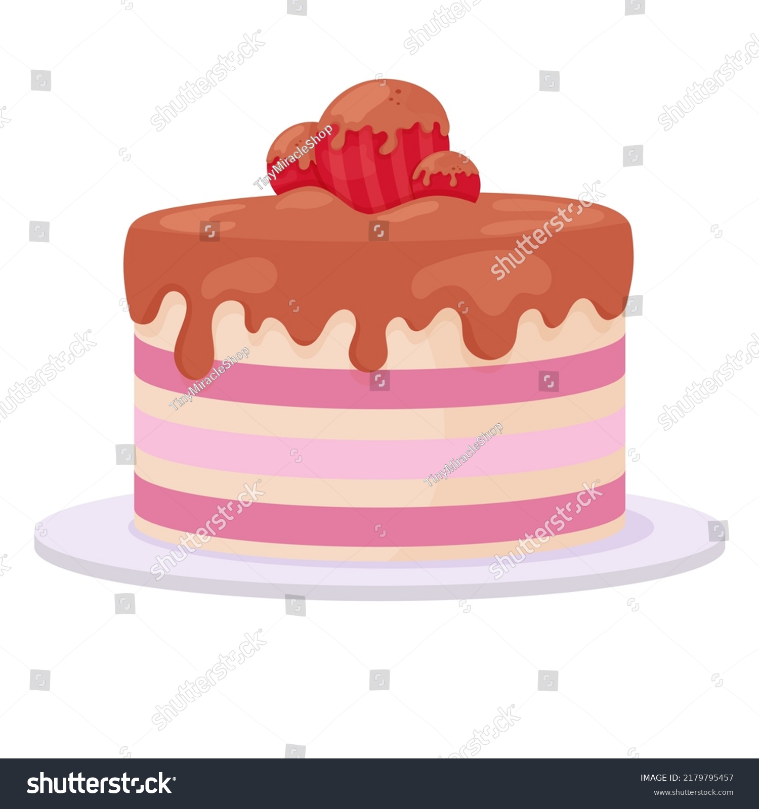 Cartoon Cake Chocolate Icing Stock Vector (Royalty Free) 2179795457 ...