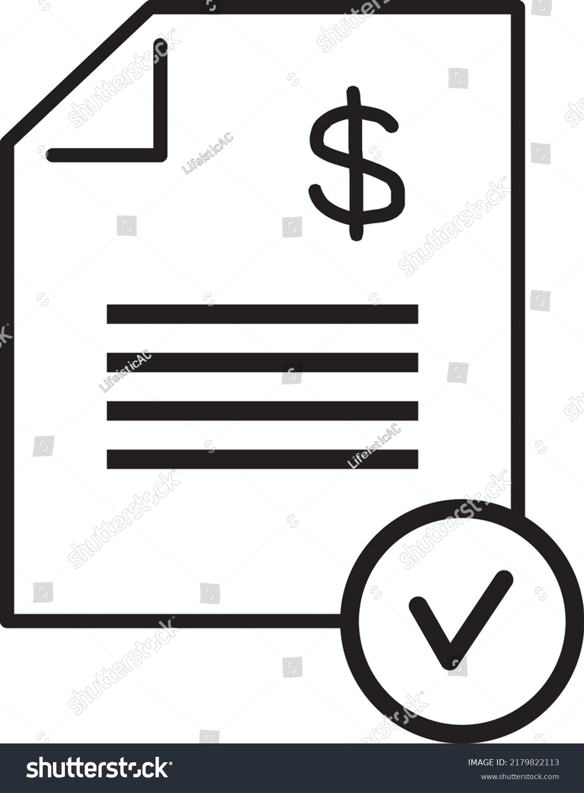 Bill Icon Invoice Symbol Payment Icon Stock Vector (Royalty Free ...