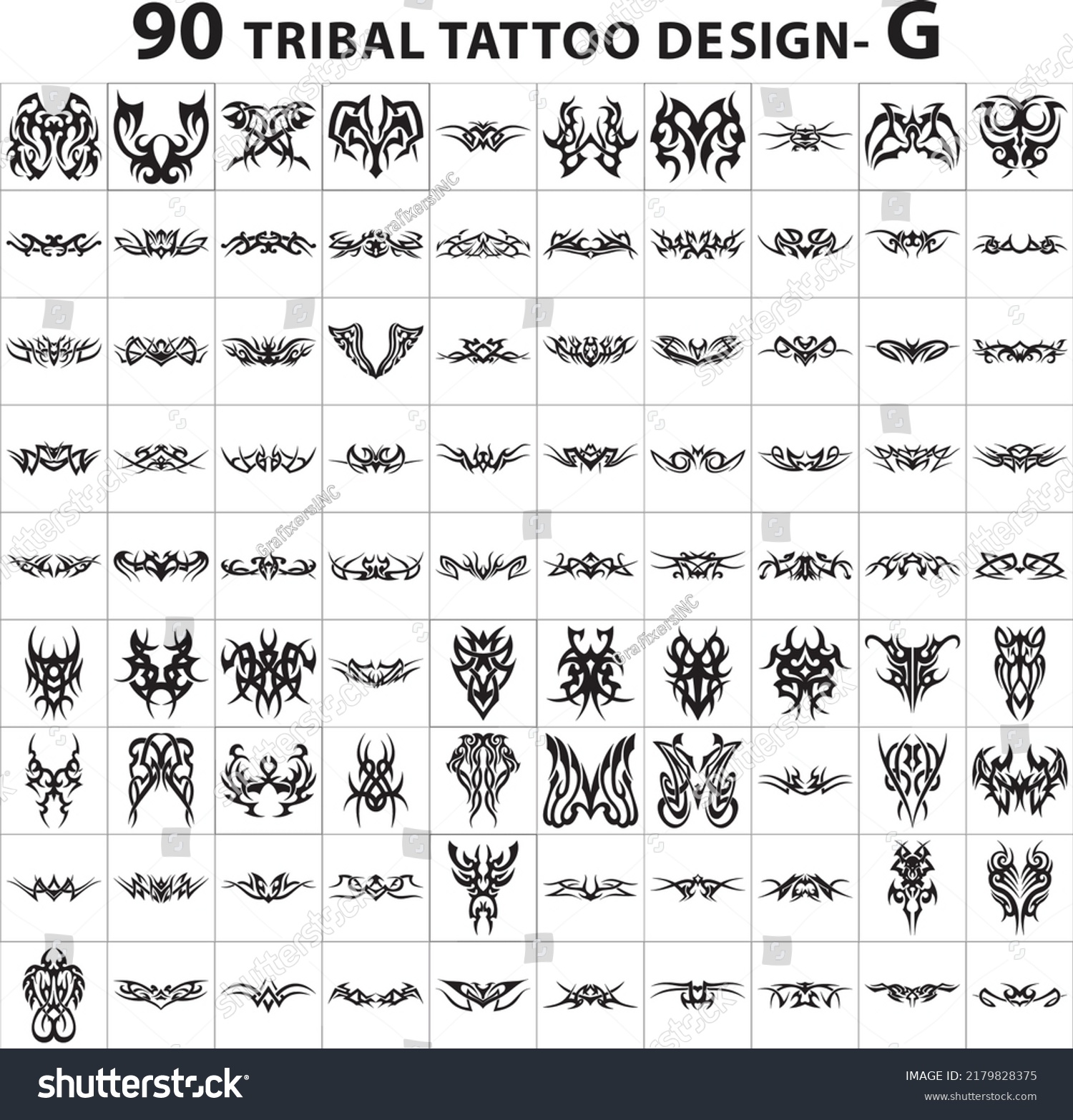 Tattoo Design Collection Skin Style Tribal Stock Vector (Royalty Free ...