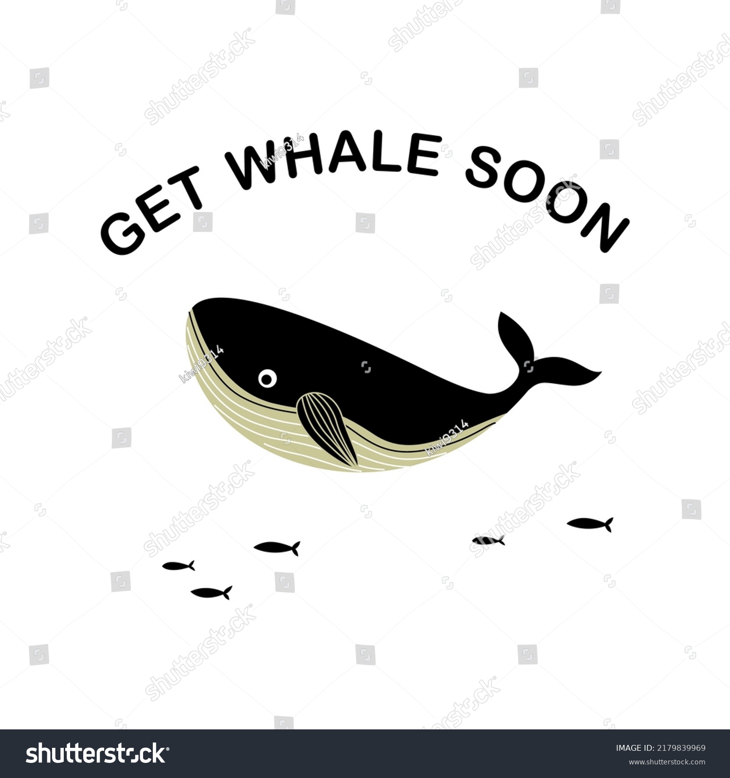 Get Whale Soon Greeting Card Vector Stock Vector (Royalty Free ...