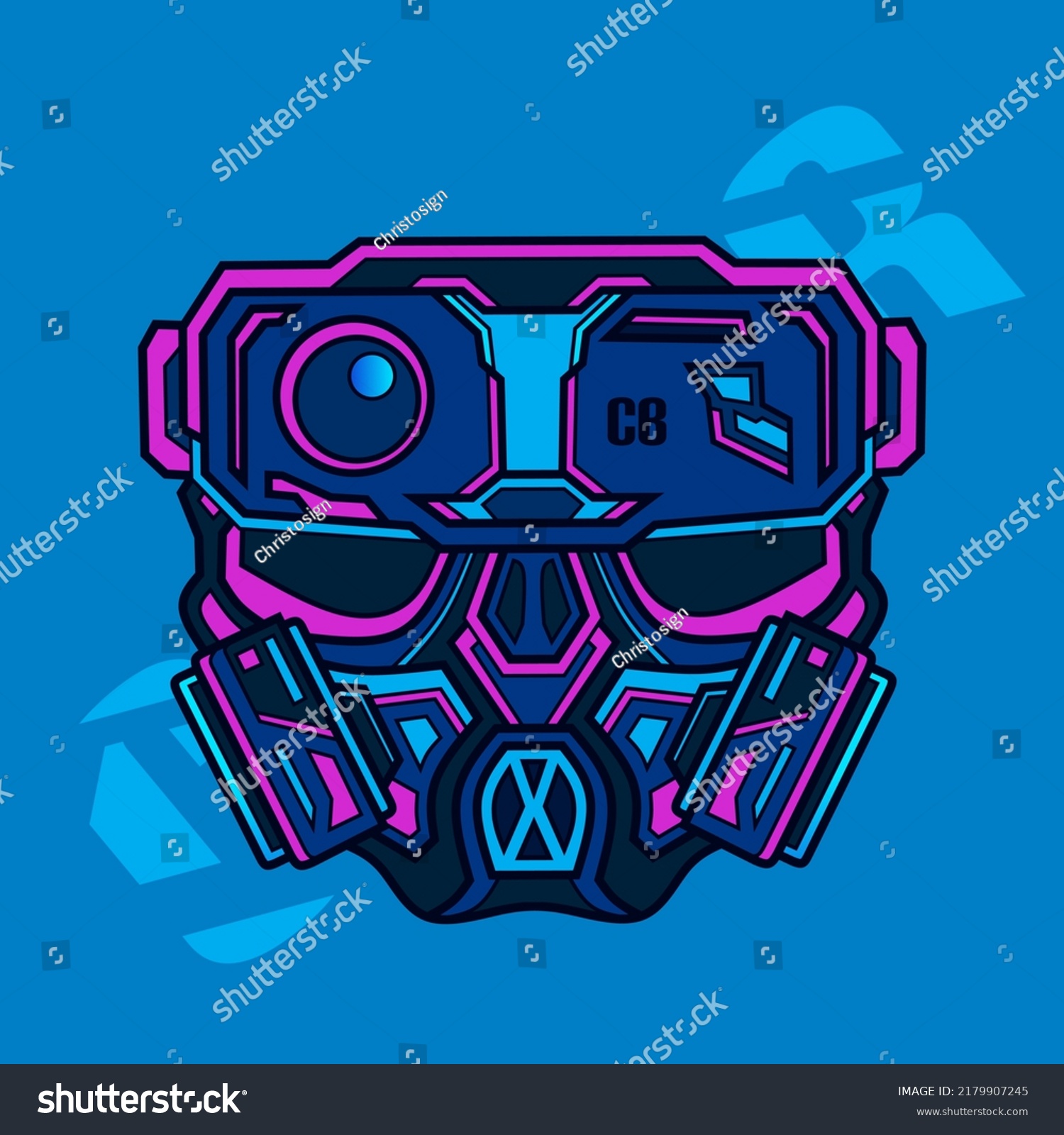 Mask Cyberpunk Vector Logo Cyber Illustration Stock Vector (Royalty ...