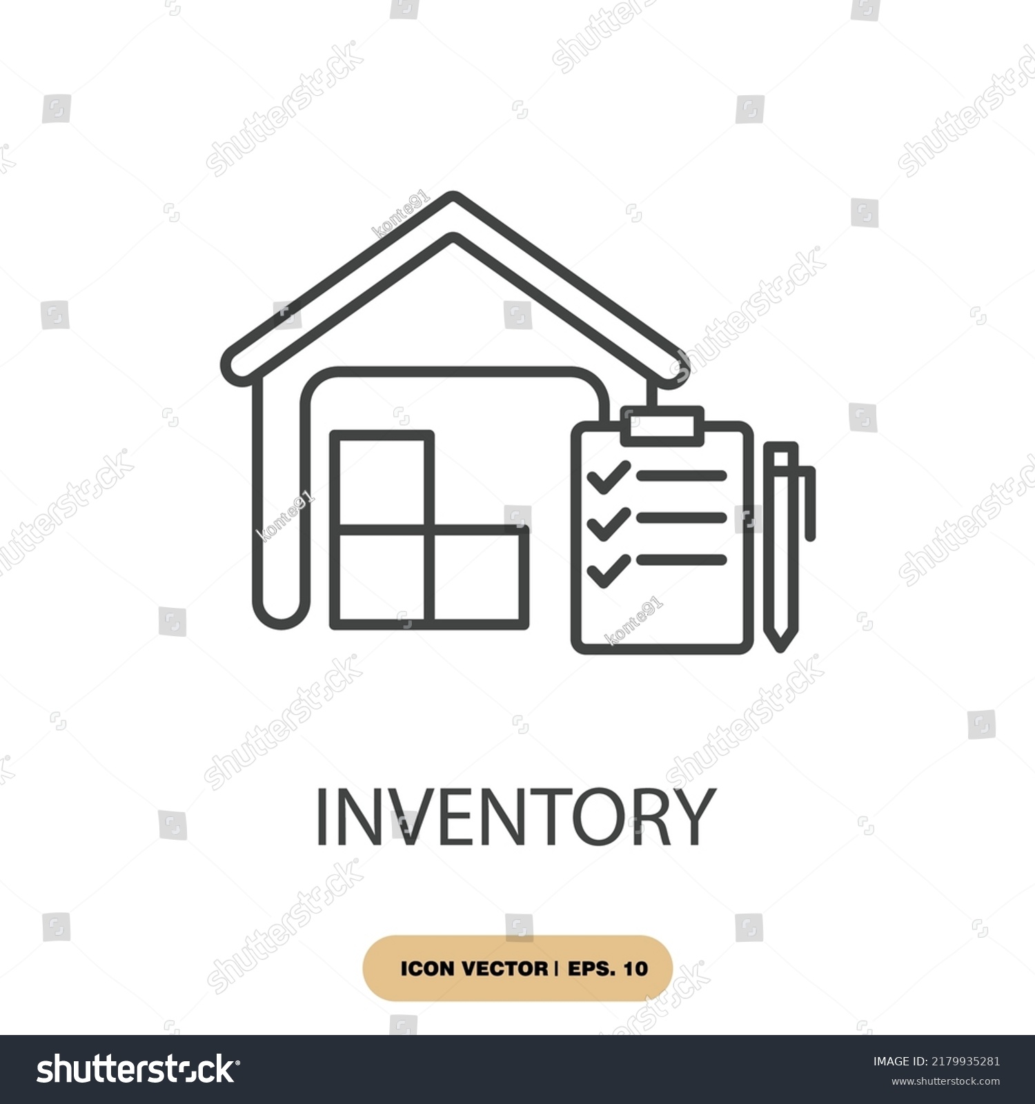 Inventory Icons Symbol Vector Elements Infographic Stock Vector