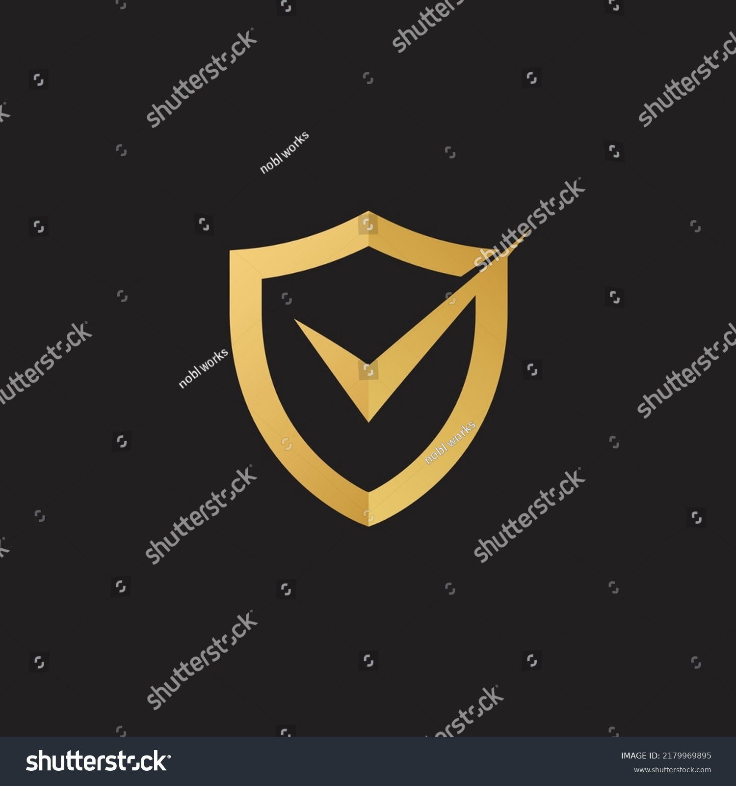 Golden Shied Checkmark Gold On Black Stock Vector (Royalty Free ...