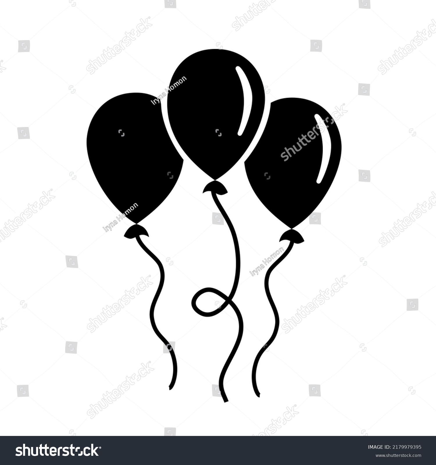 Set Black Balloons Vector Illustration Stock Vector (Royalty Free ...