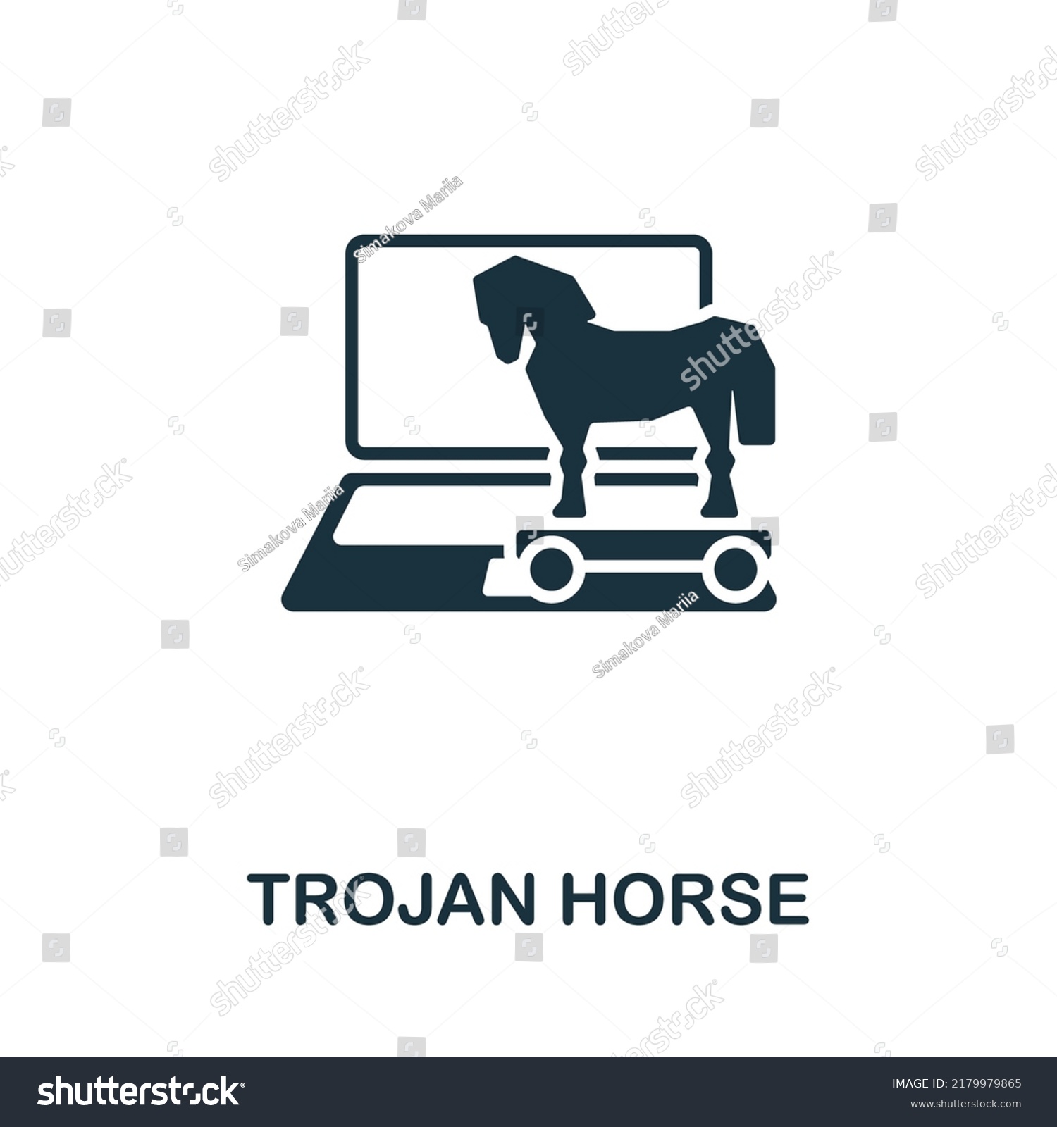 Trojan Horse Icon Monochrome Simple Cybercrime Stock Vector (Royalty ...