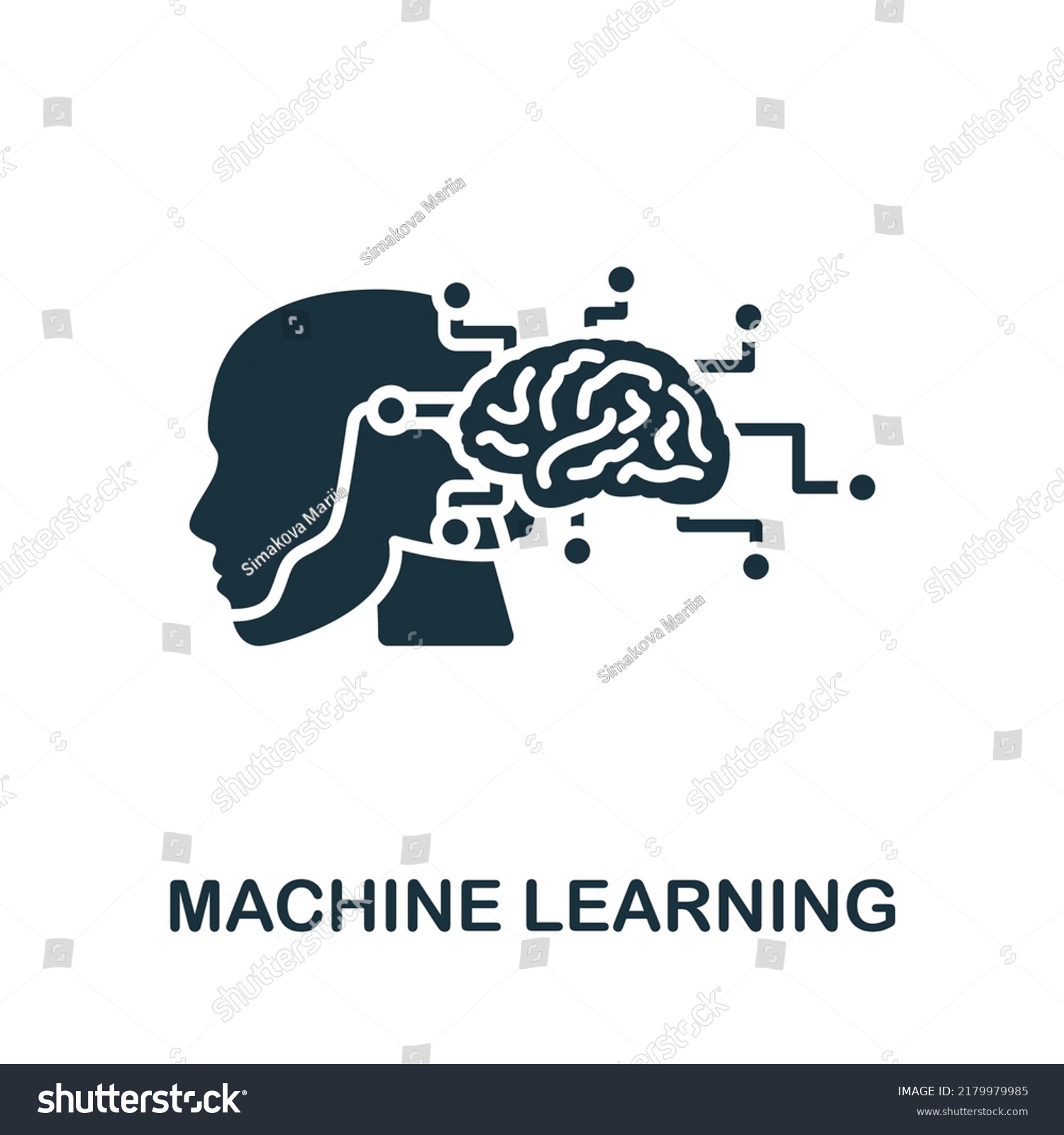 Machine Learning Icon Monochrome Simple Line Stock Vector (Royalty Free ...