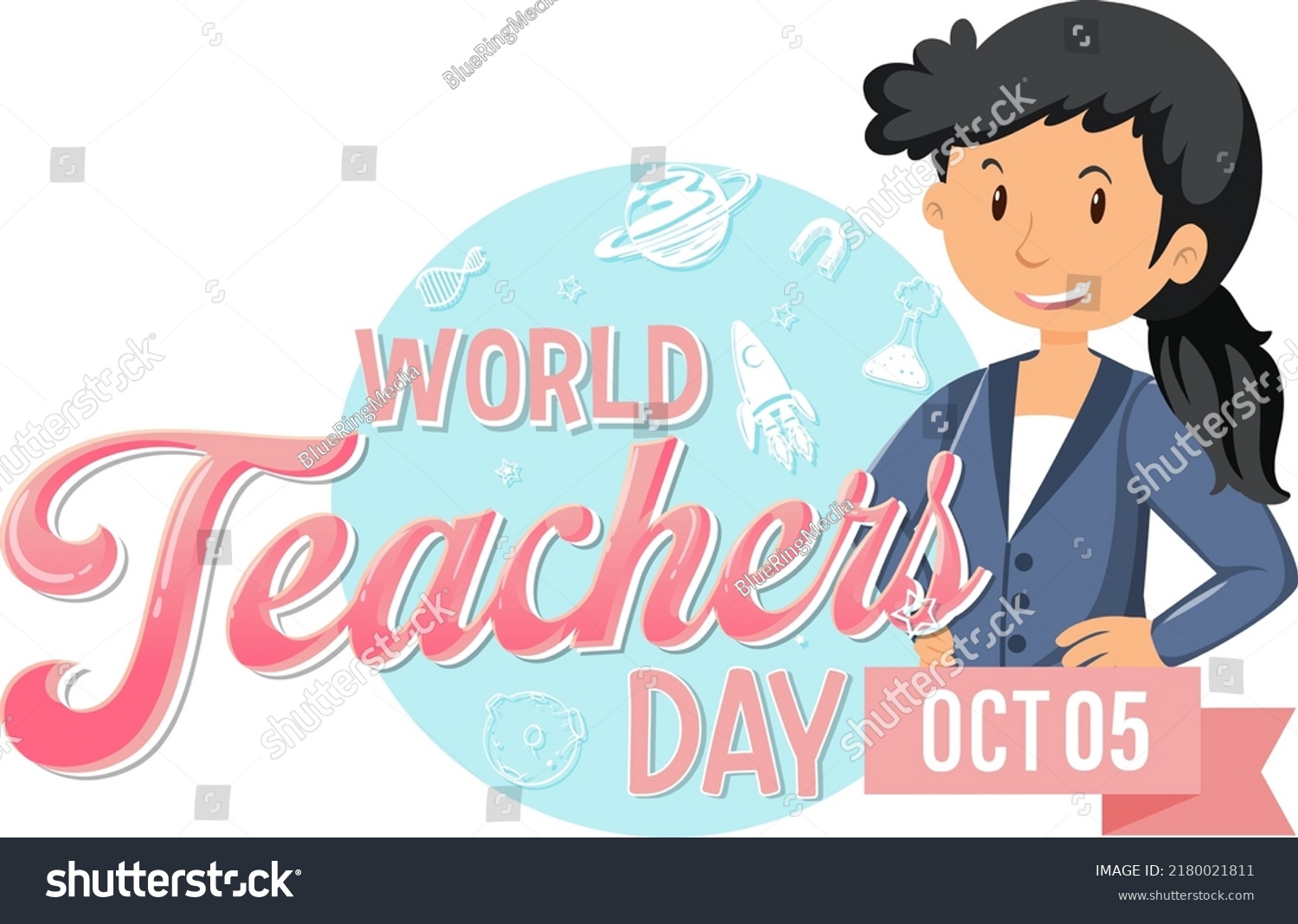 World Teachers Day Logo Banner Design Stock Vector Royalty Free