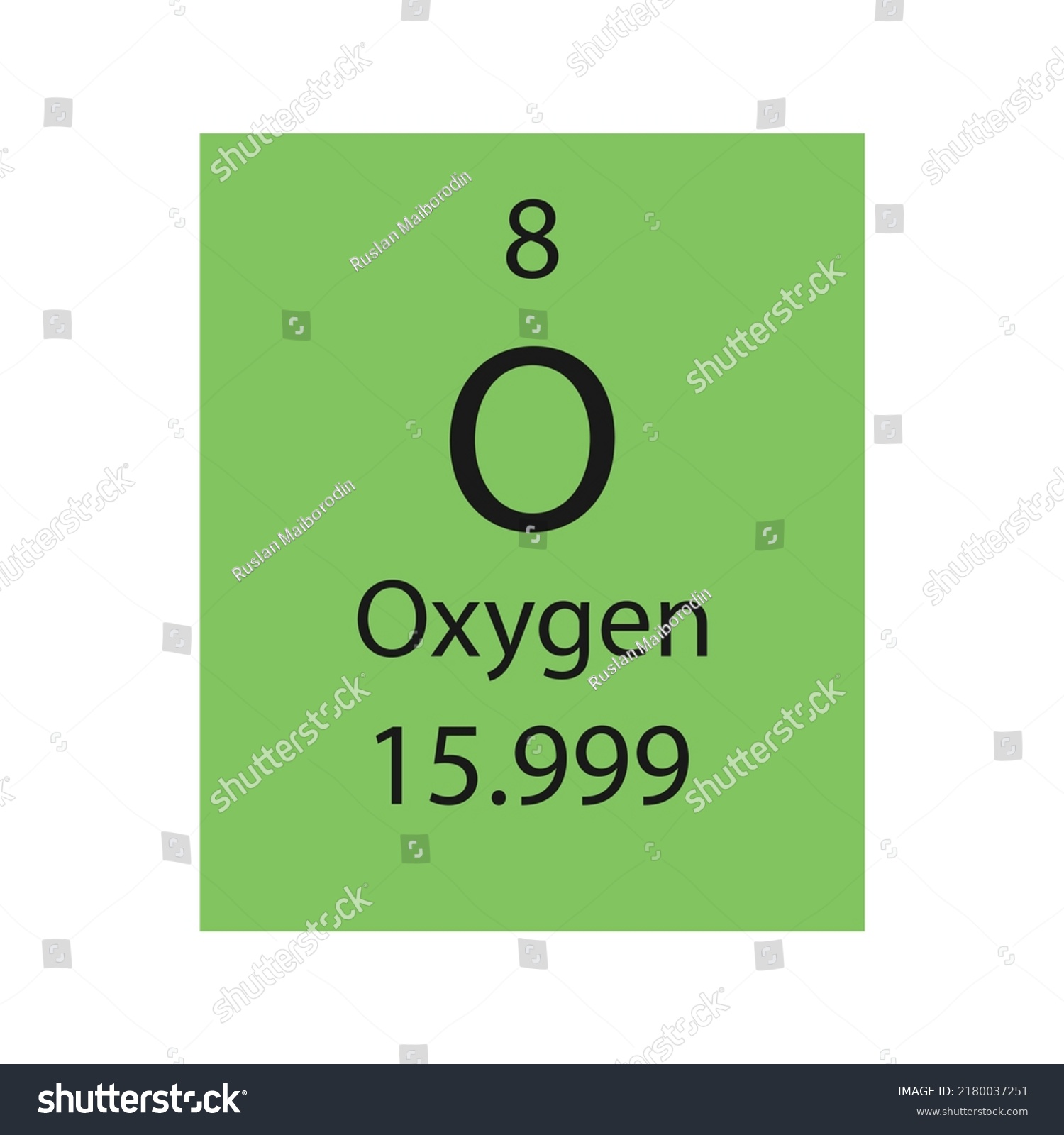 Oxygen Symbol Chemical Element Periodic Table Stock Vector (Royalty ...