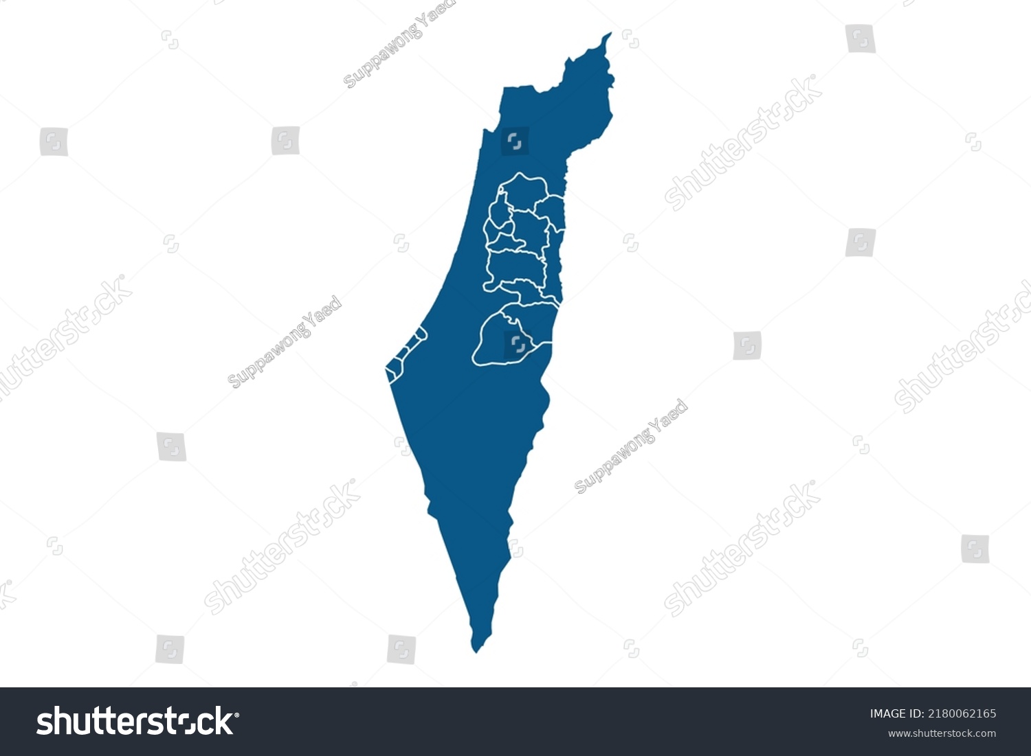 Palestine Map Blue Color On White Stock Vector (Royalty Free ...