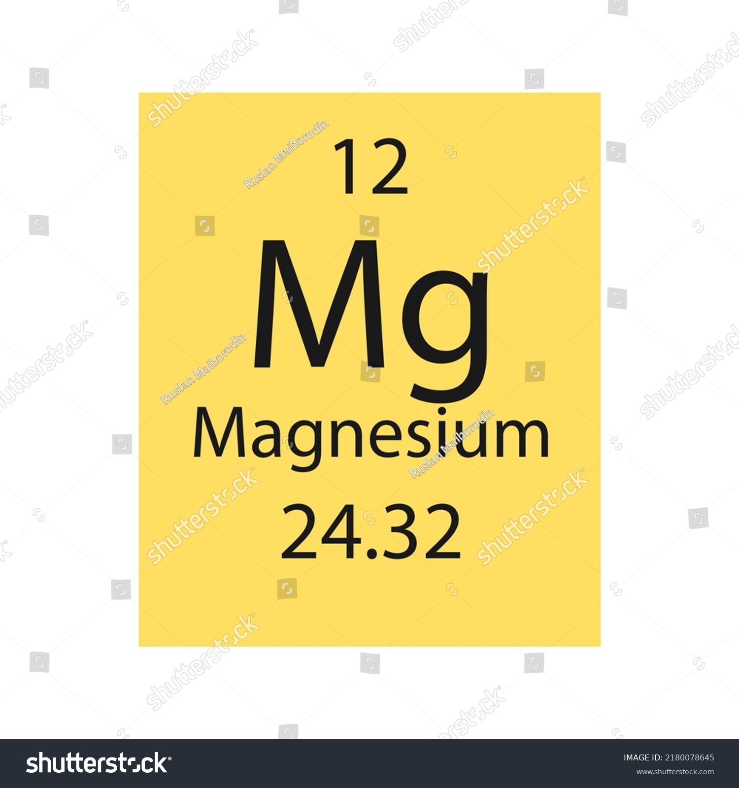 Magnesium Symbol Chemical Element Periodic Table Stock Vector (Royalty ...