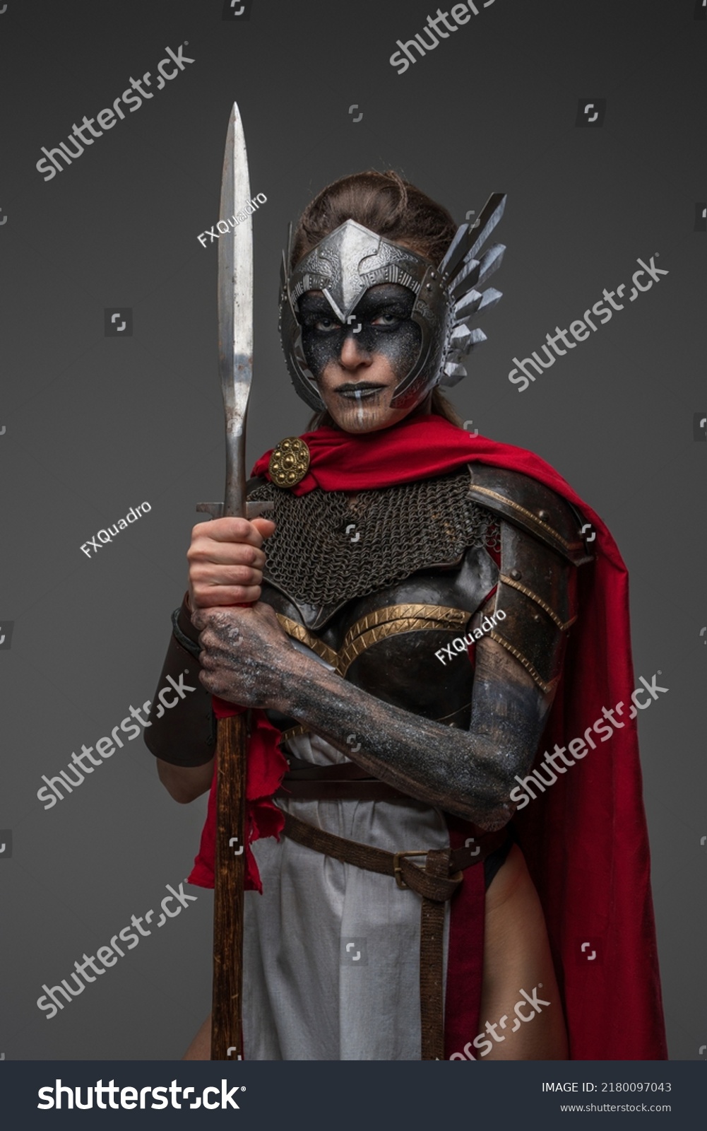 Shot Ancient Valkyrie Make Dressed Dark Stock Photo 2180097043 ...