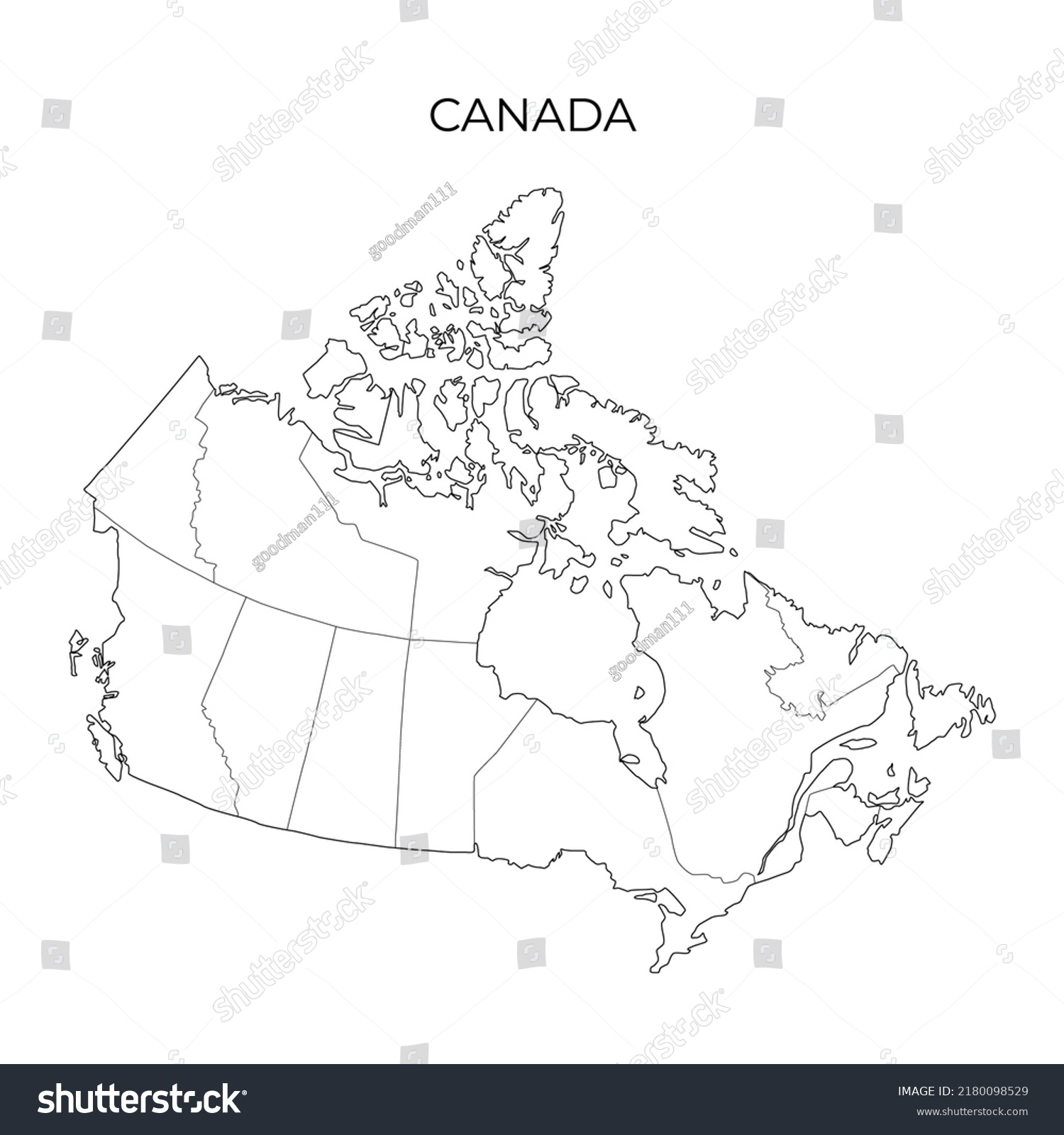 Canada Administrative Division Map Vector Illustration Stock Vector ...