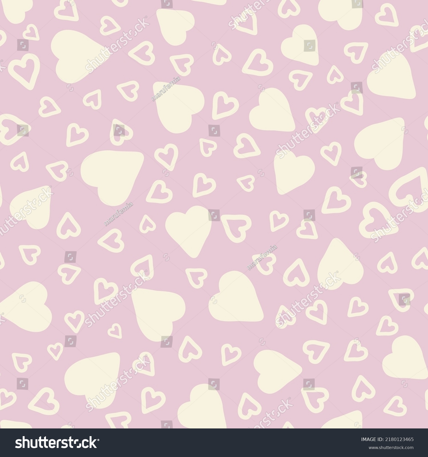 Cream Pastel Hearts Over Light Pink Stock Vector (Royalty Free ...