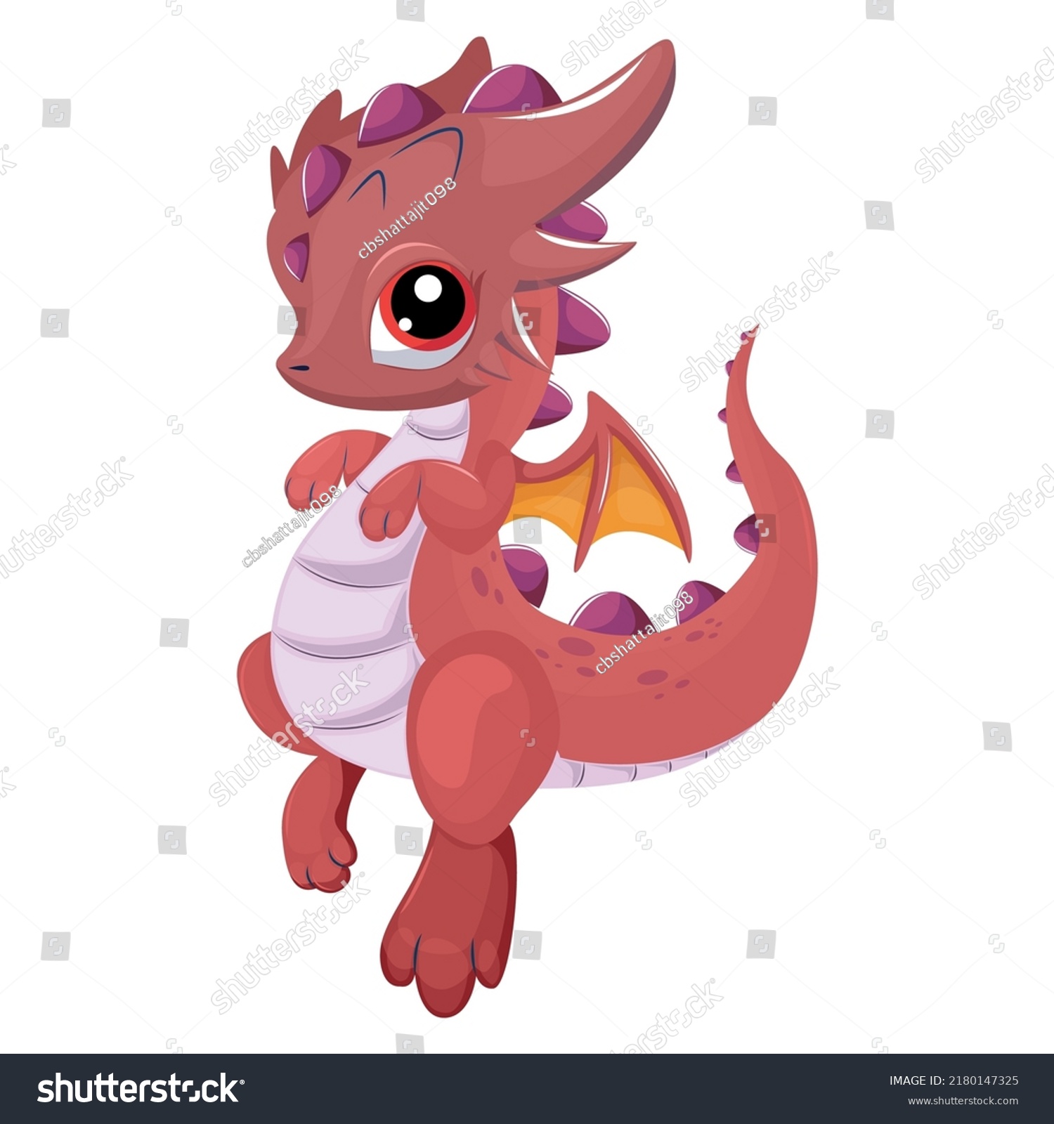 Cartoon Dragon Colorful Vector Illustration Stock Vector (Royalty Free ...