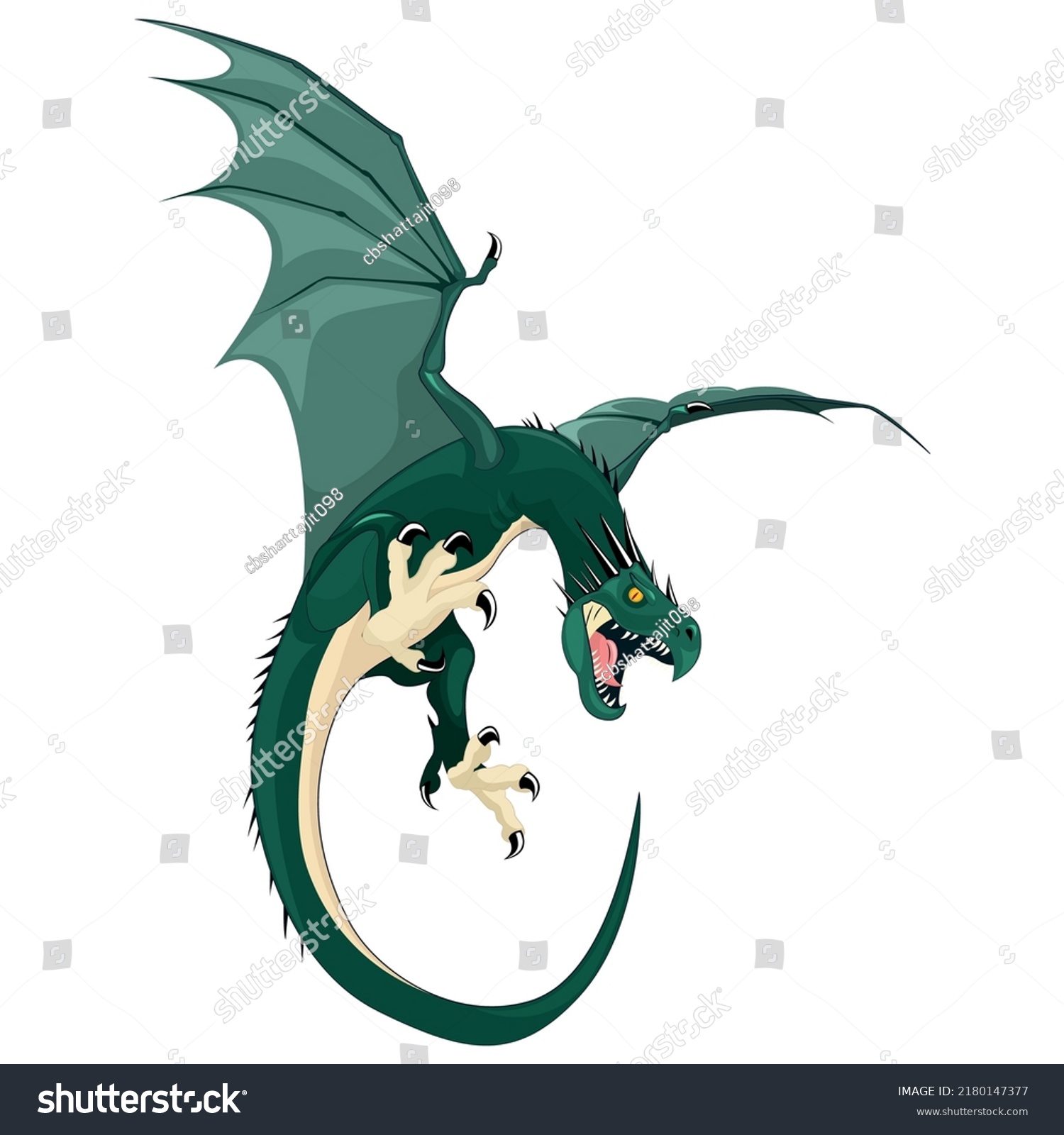 Cartoon Dragon Colorful Vector Illustration Stock Vector (Royalty Free ...