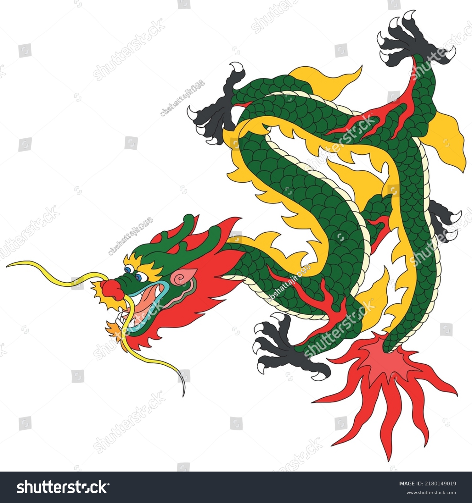 Traditional Chinese Dragon Vector Illustration Stock Vector (Royalty ...