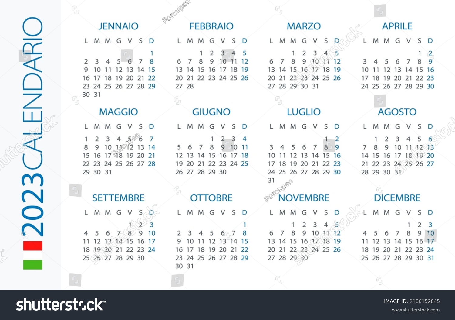 Calendar 2023 Year Horizontal Vector Illustration Stock Vector (Royalty ...