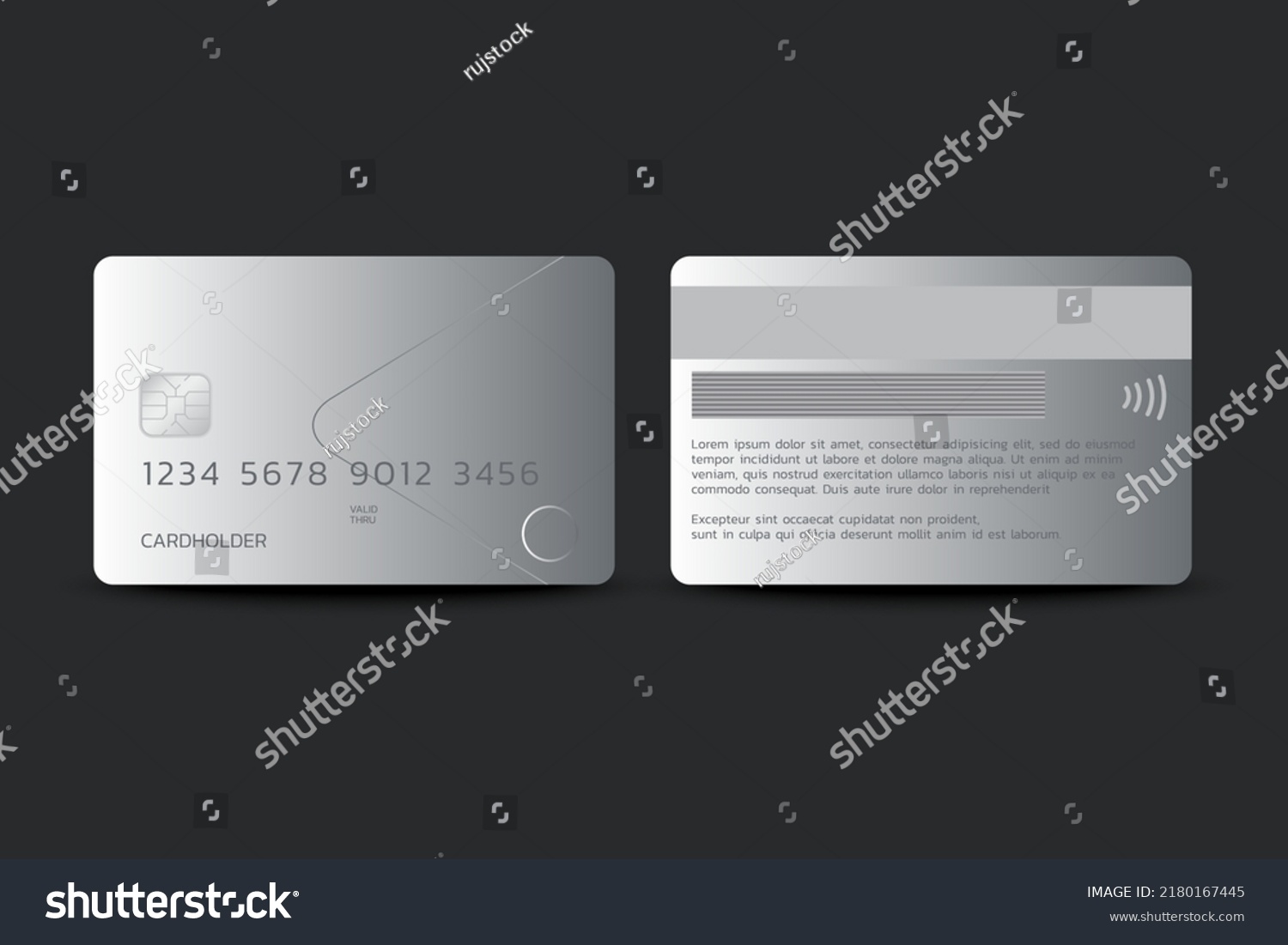 Membership Card Template Presentation Front Back Stock Vector (Royalty