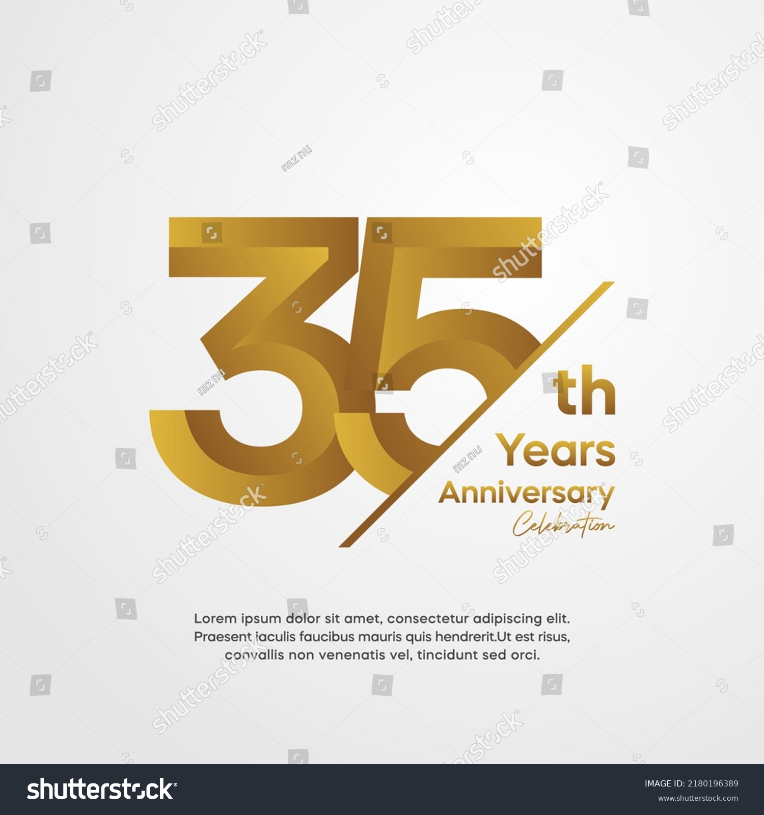 35 Years Anniversary Design Template Vector Stock Vector (Royalty Free ...