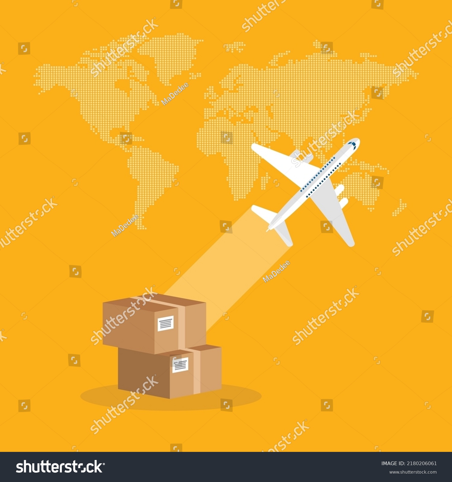 Airplane Cargo Express Logistics Delivery Air Stock Vector (Royalty ...