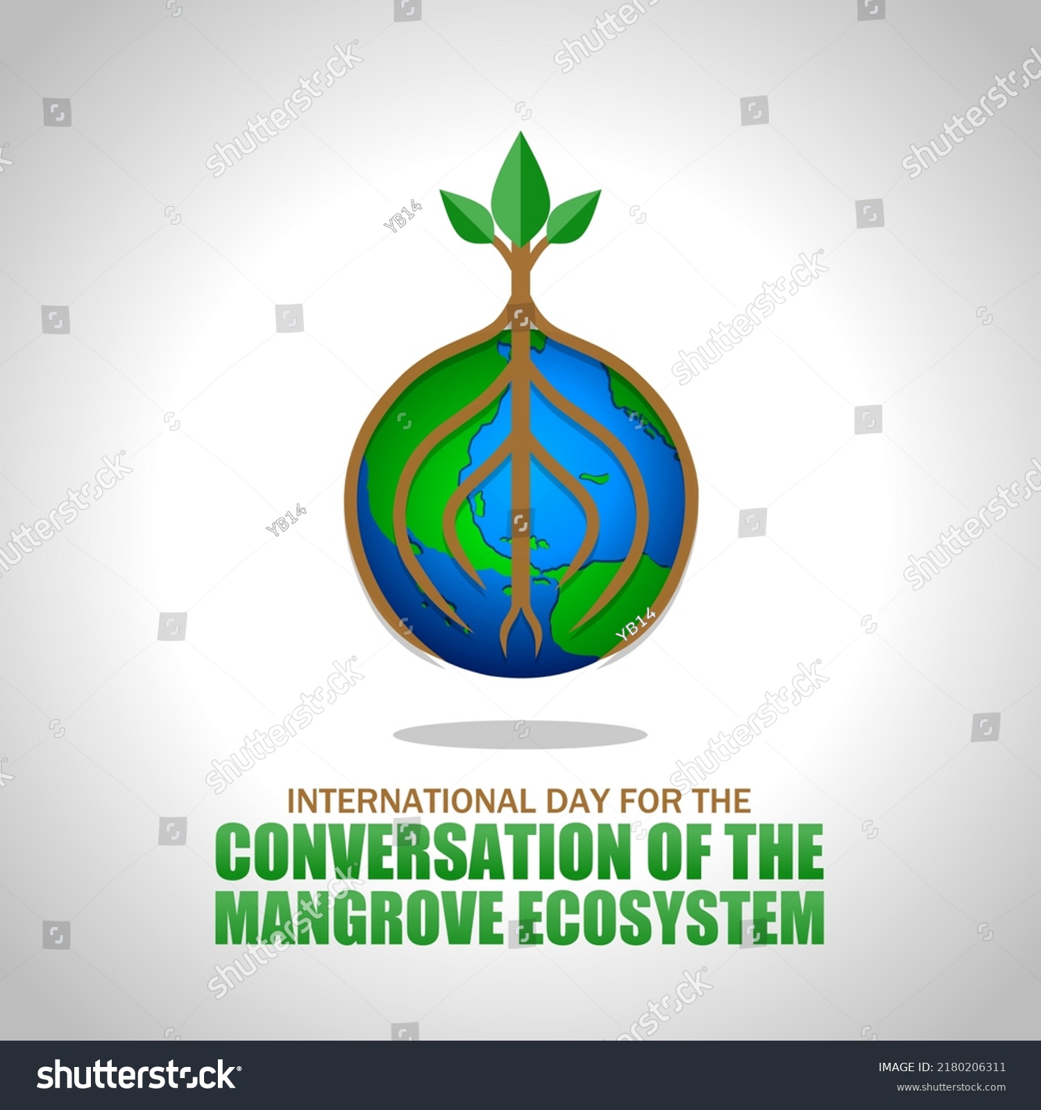 International Day Conservation Mangrove Ecosystem Vector Stock Vector