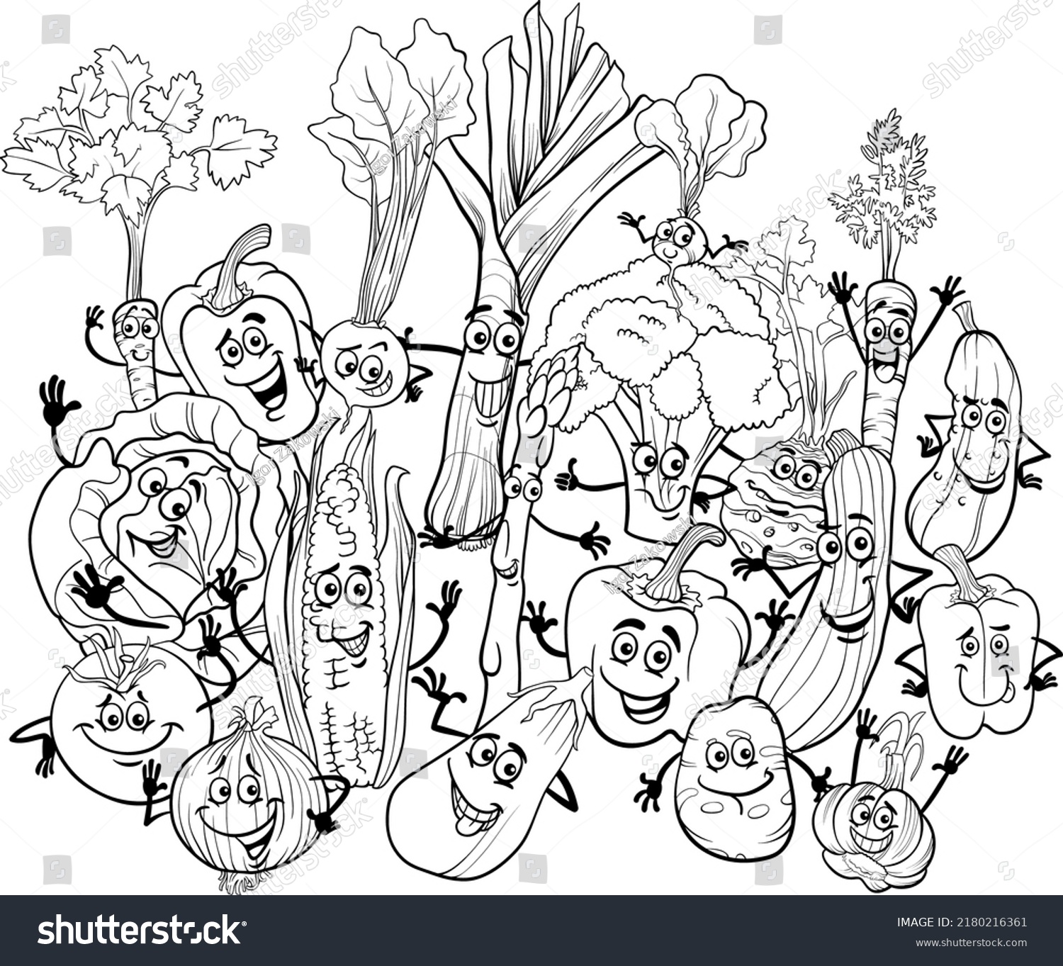 Black White Cartoon Illustration Funny Fruit Stock Vector (Royalty Free ...