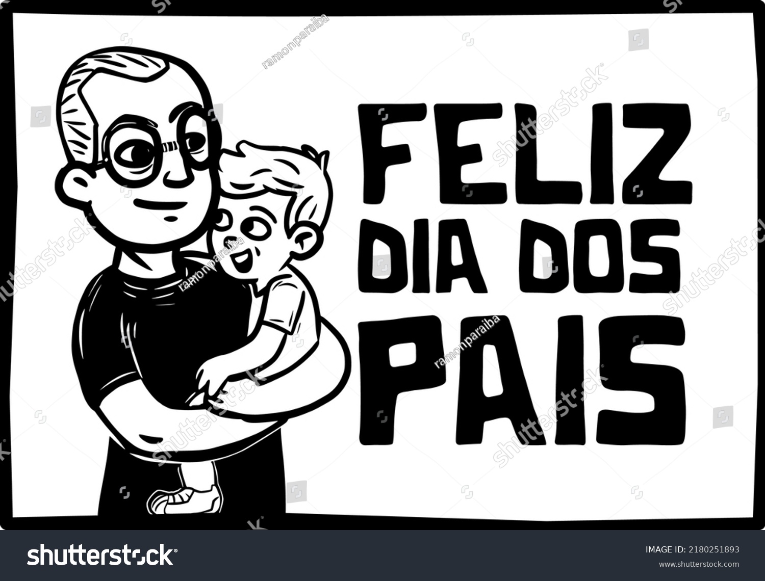 Father Son Lettering Feliz Dia Dos Stock Vector Royalty Free Shutterstock